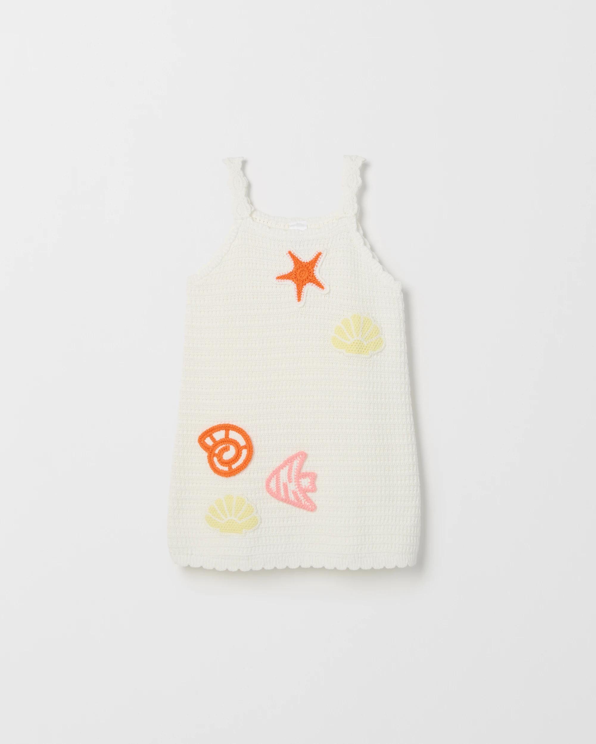 5 Target Kids Australian Cotton Crochet Knit Dress SEASHELL CREAM, 5 of 6