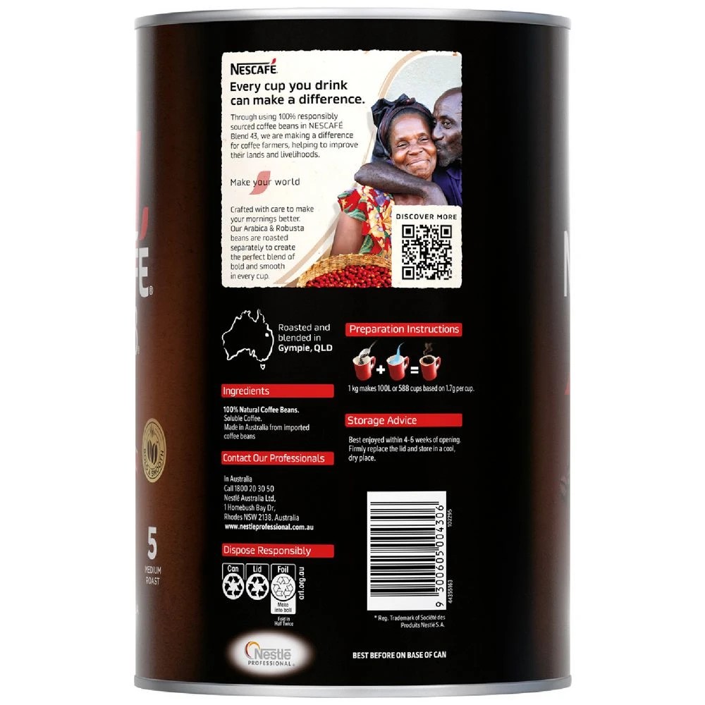 4 Nescafe Blend 43 Instant Coffee 1kg, 4 of 7