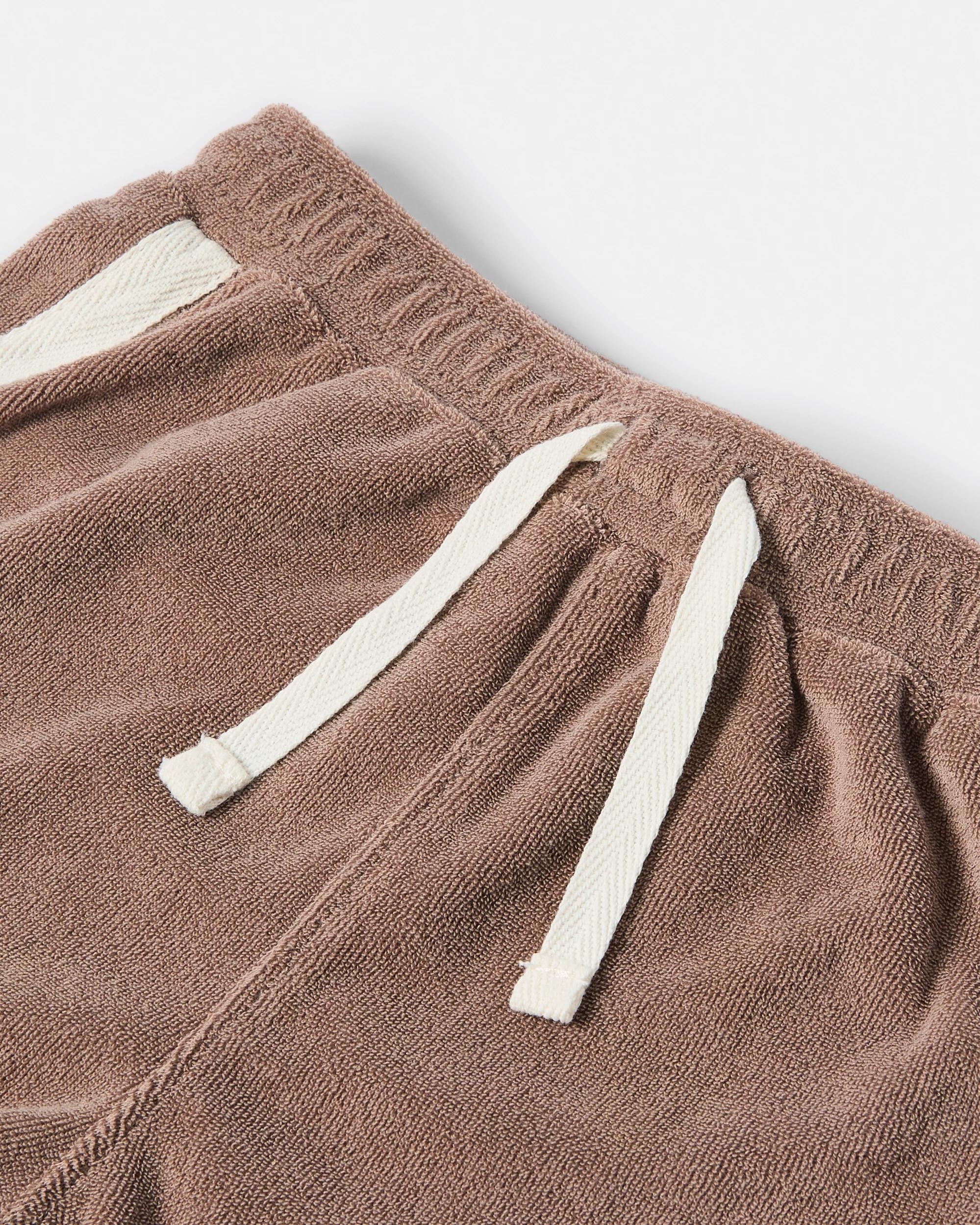 6 2 Piece Short Sleeve Terry Towel Set Brwn Slgn, 6 of 6