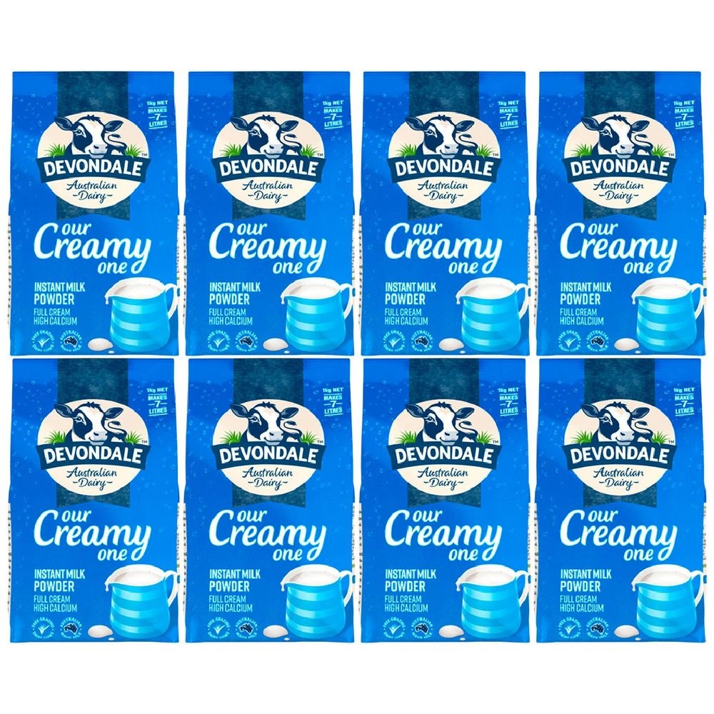 1 Devondale Instant Full Cream Milk Powder 8 x 1kg, 1 of 1
