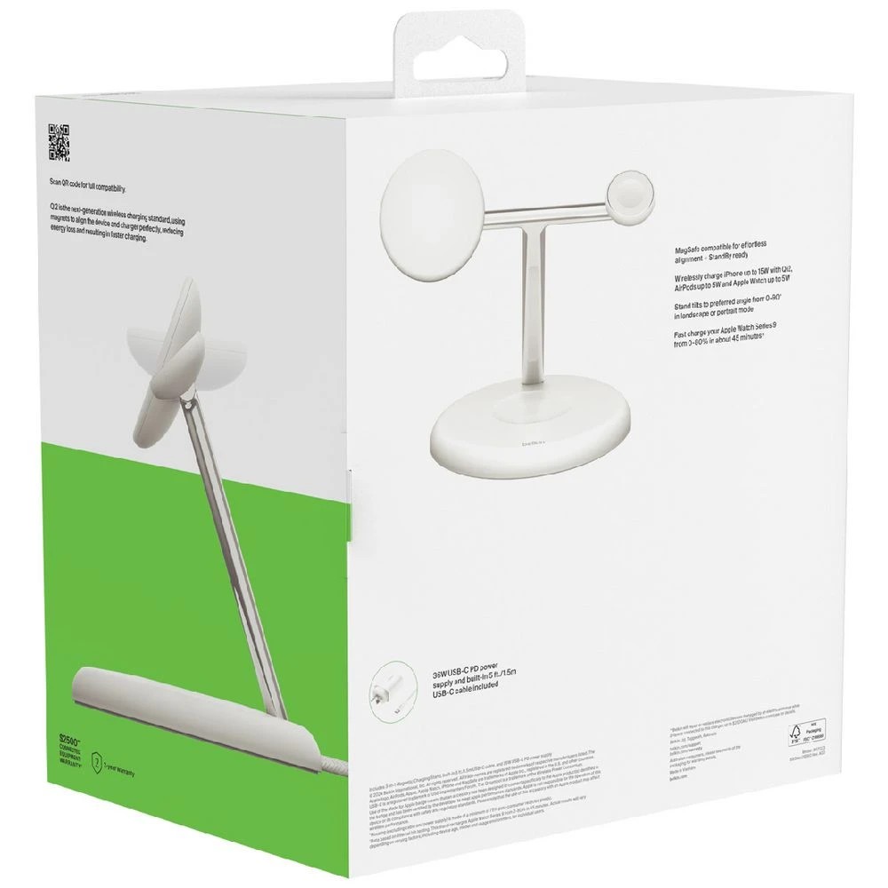 7 Belkin BoostCharge Pro 15W Qi2 3-in-1 Wireless Charger White, 7 of 9
