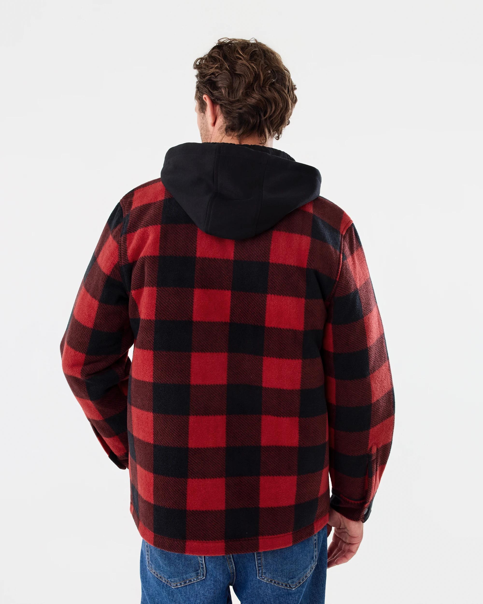 4 Workwear Padded Industrial Jacket Red Check, 4 of 8
