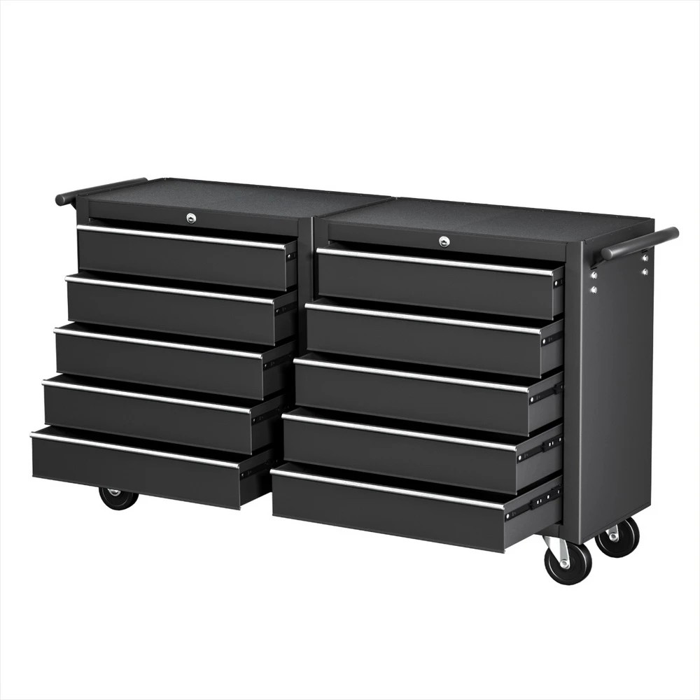 1 Giantz Tool Chest Trolley 10 Drawers Toolbox Storage - Black, 1 of 7