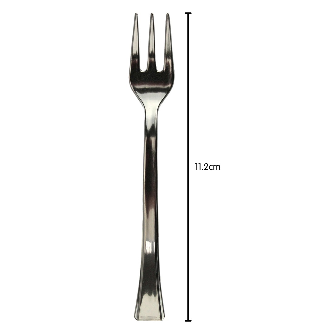 2 Partyware Stainless Steel Look Reusable Plastic Mini Cocktail Forks (Pack of 40), 2 of 2