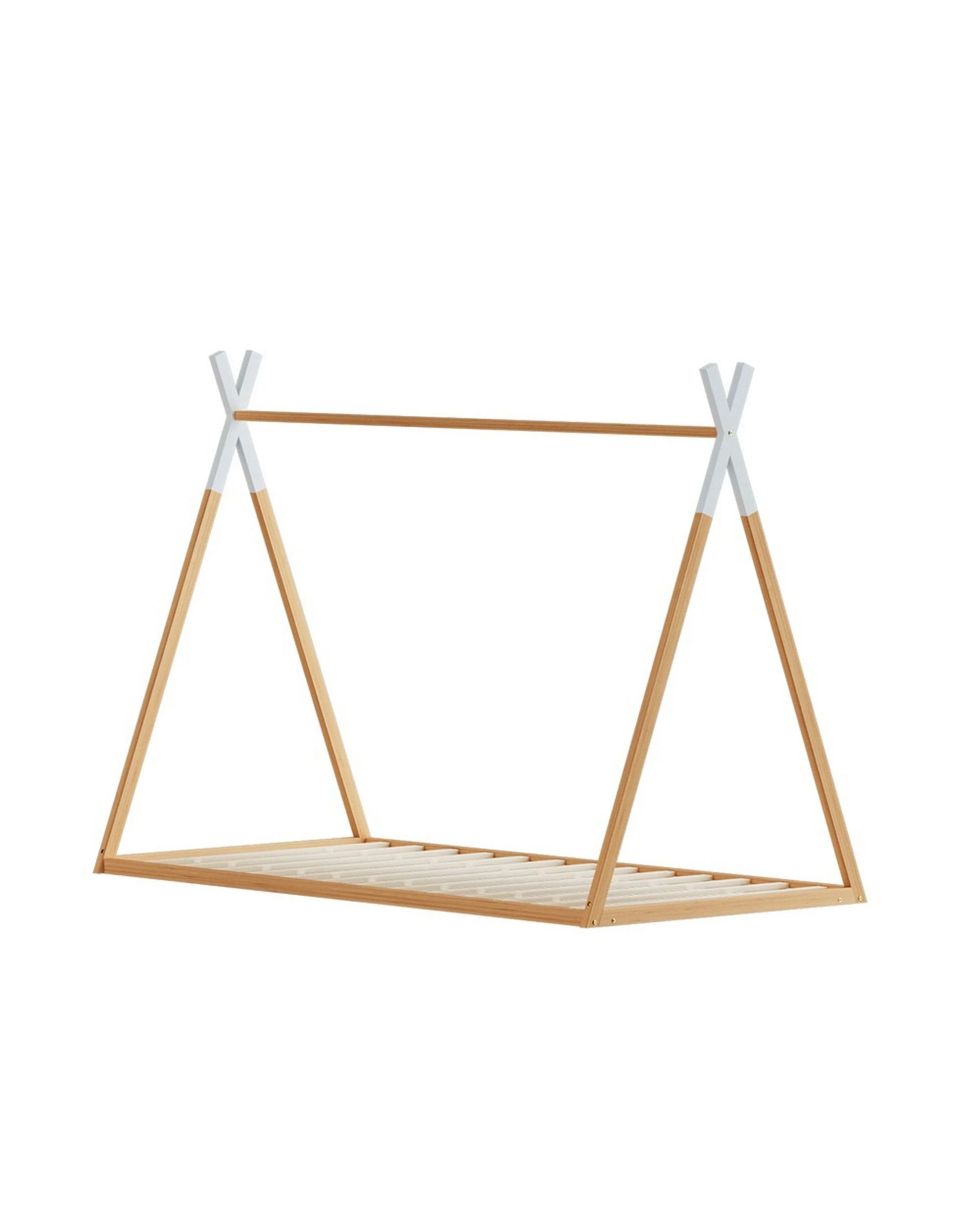 1 Artiss Bed Frame Wooden Kids House Single Frame
 - Brown, 1 of 3