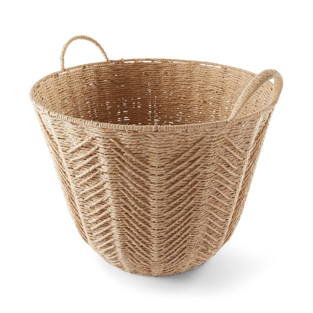 2 Round Herringbone Paper Rope Basket - Natural, 2 of 9