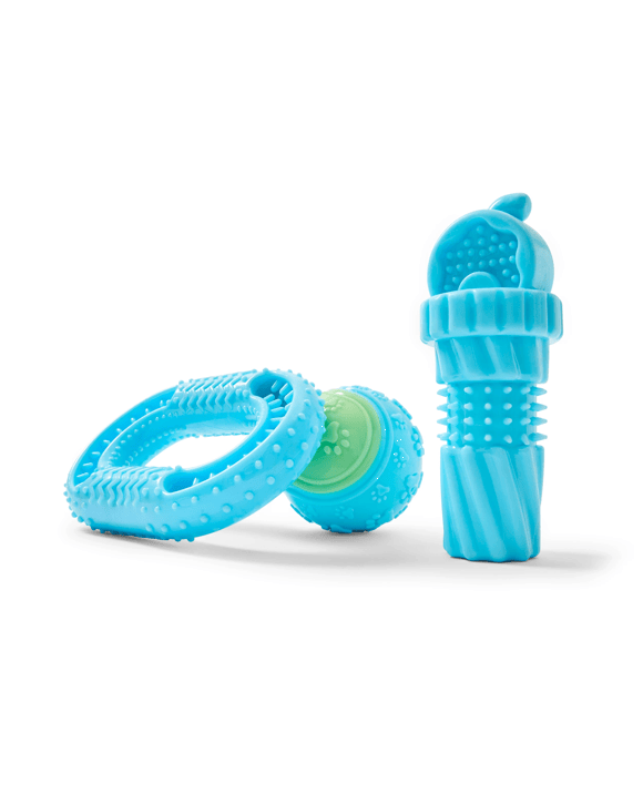 3 Pack Pet Toy Puppy - Blue