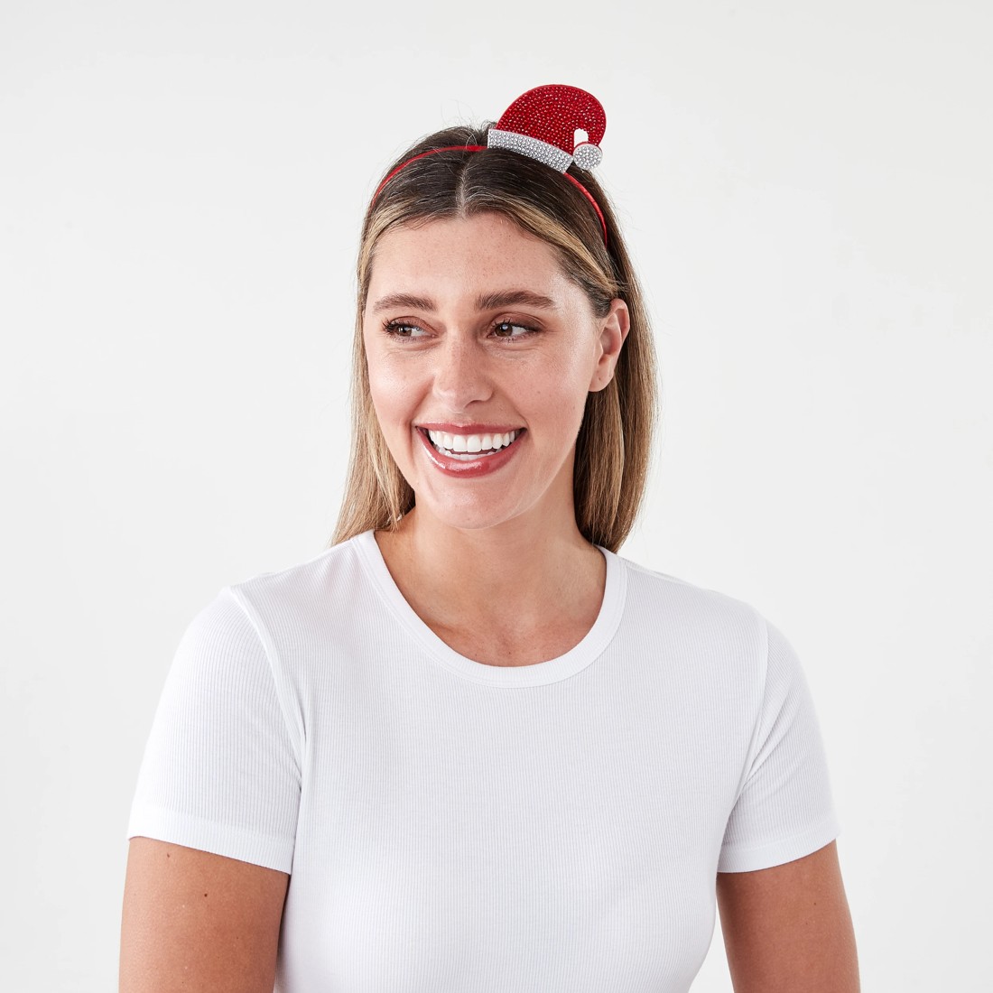 4 Christmas Santa Hat Headband - Red and White, 4 of 5