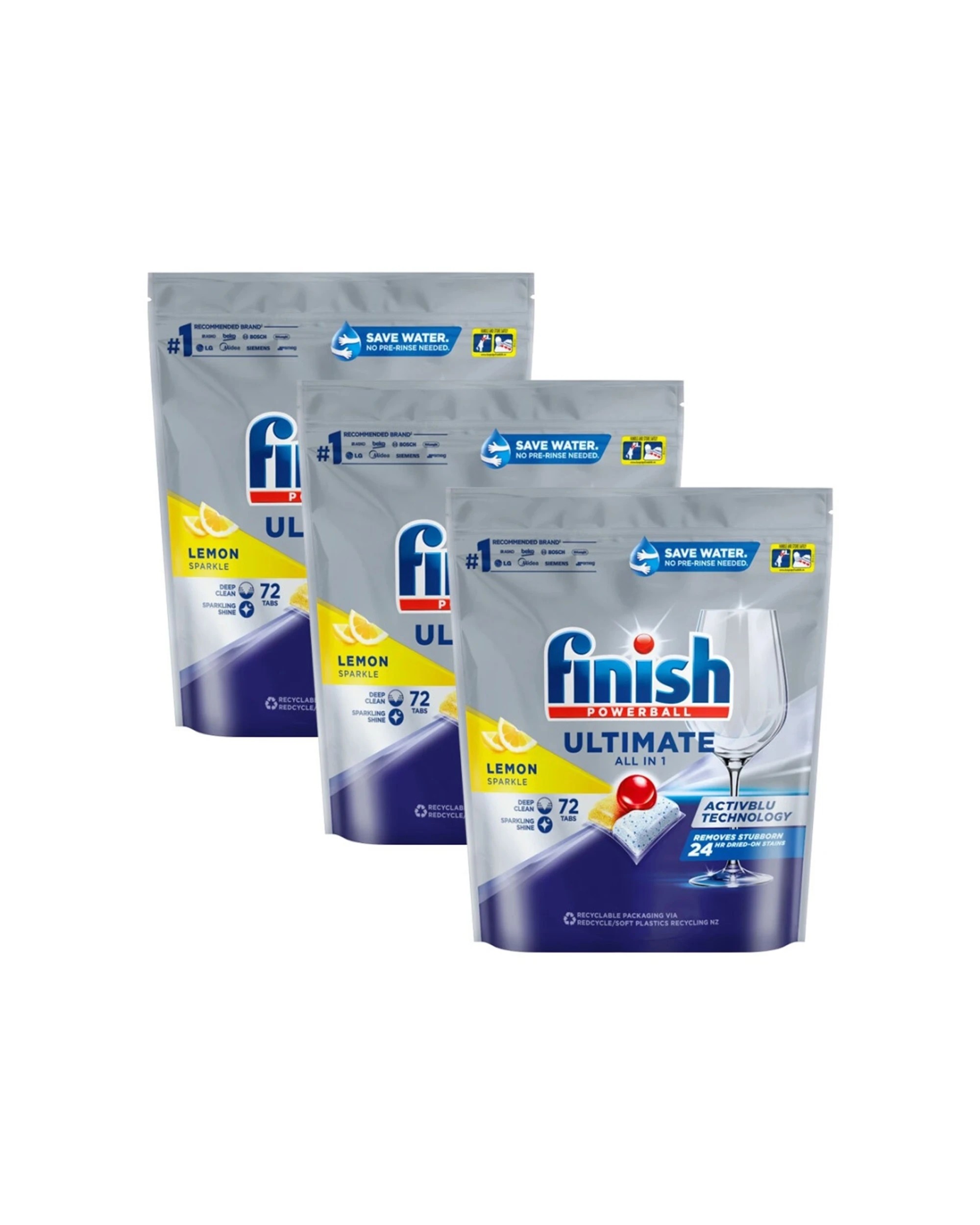 1 Finish Powerball Ultimate All-in-One Dishwashing Tablets Lemon Sparkle., 1 of 7