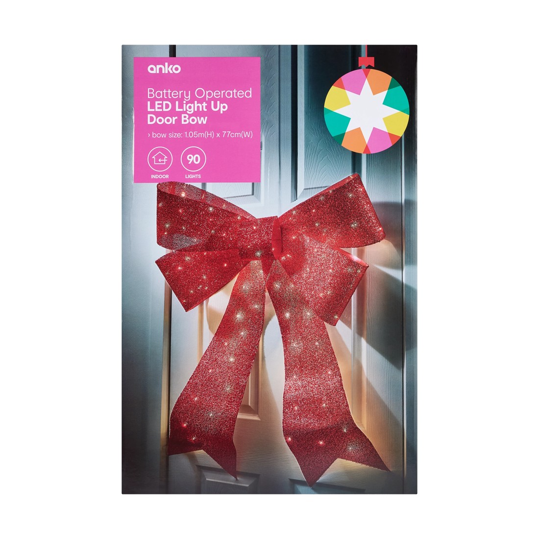 8 Battery Operated LED Light Up Door Bow, 8 of 9