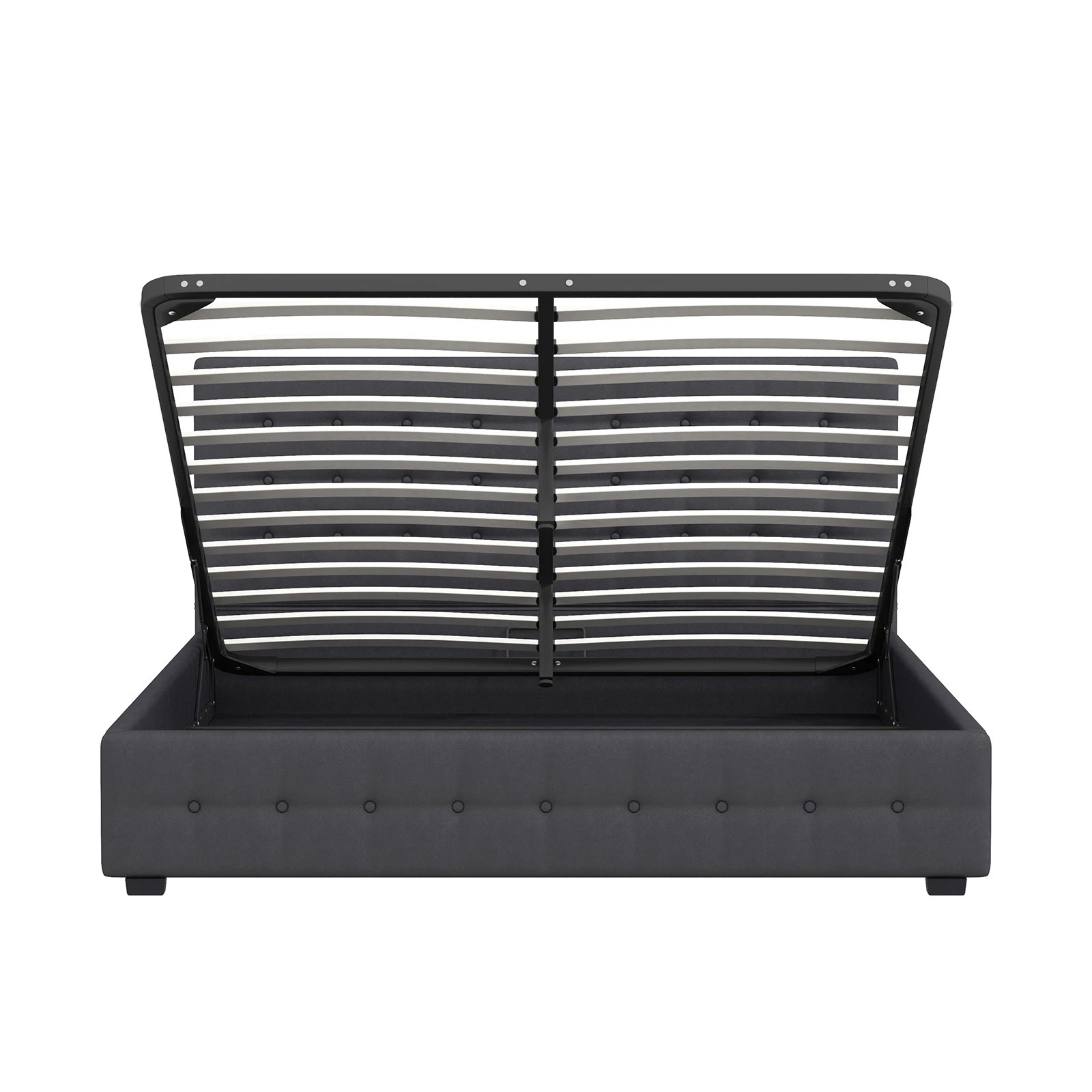 8 Milano Decor Eden Gas Lift Bed With Headboard Platform Storage Fabric - King Bed - Grey, 8 of 10
