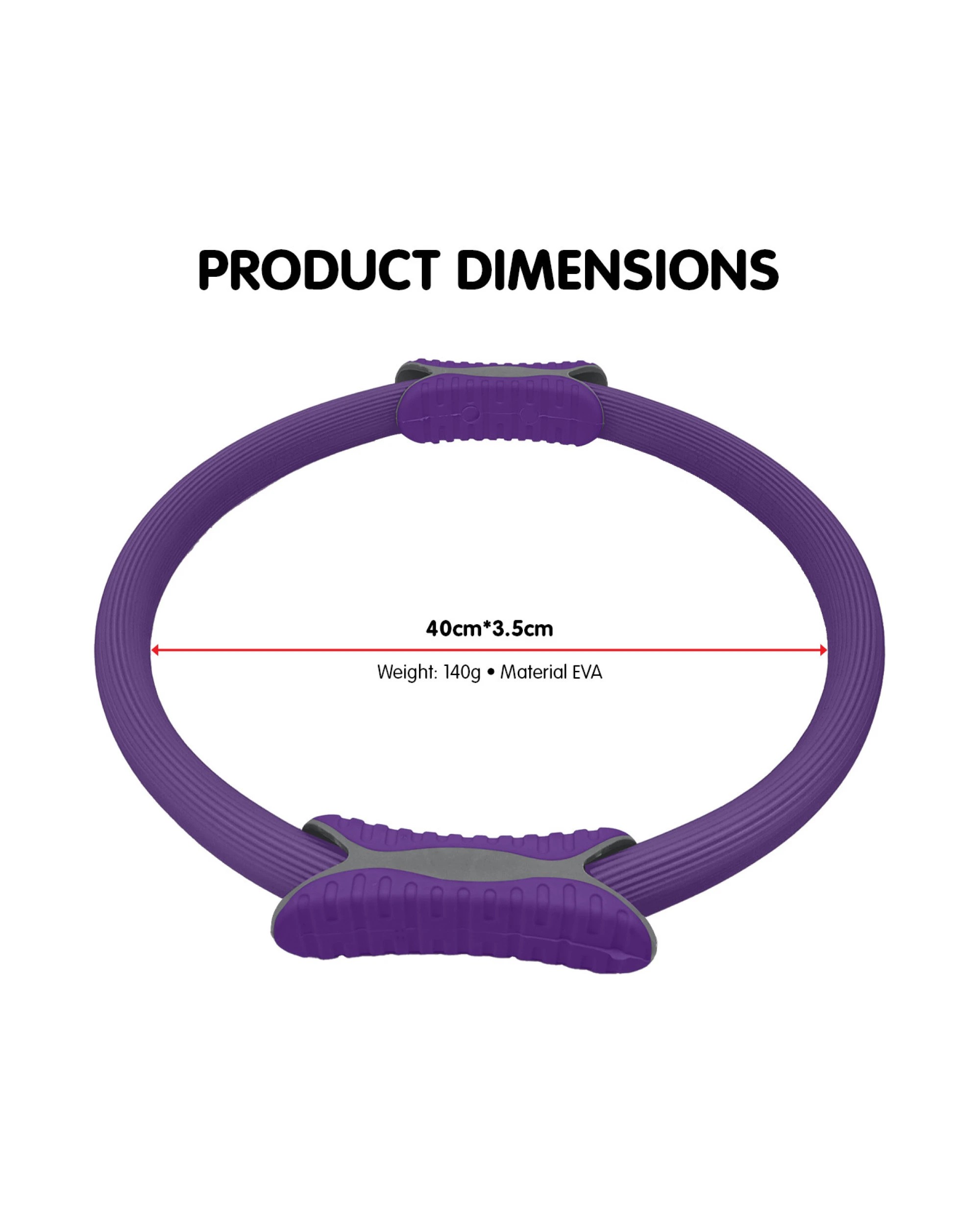 2 Powertrain Pilates Ring Band Yoga Home Workout Exercise Band - Purple, 2 of 5