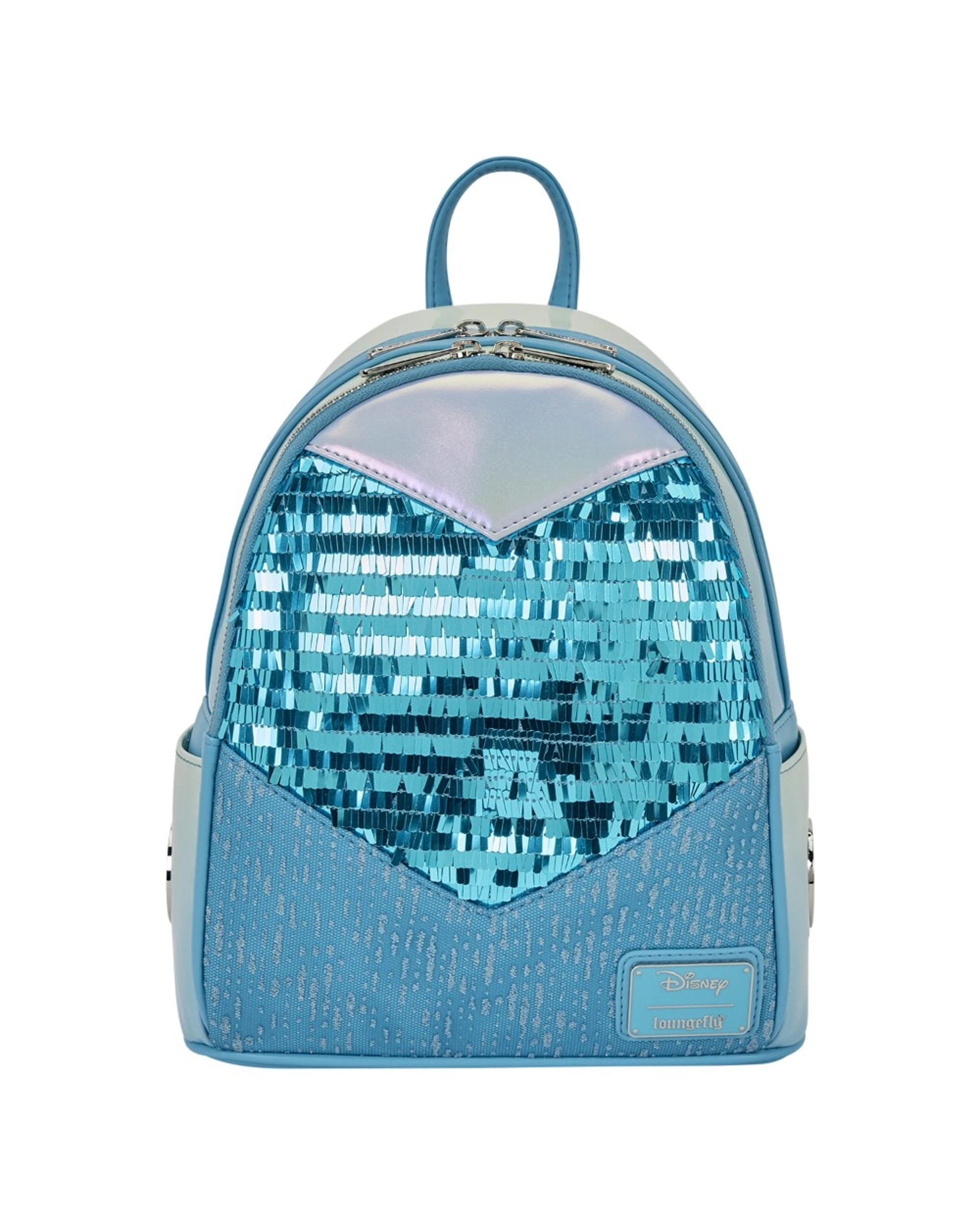 1 Loungefly Frozen Princess Elsa Glitter Sequin Cosplay Mini Backpack, 1 of 4