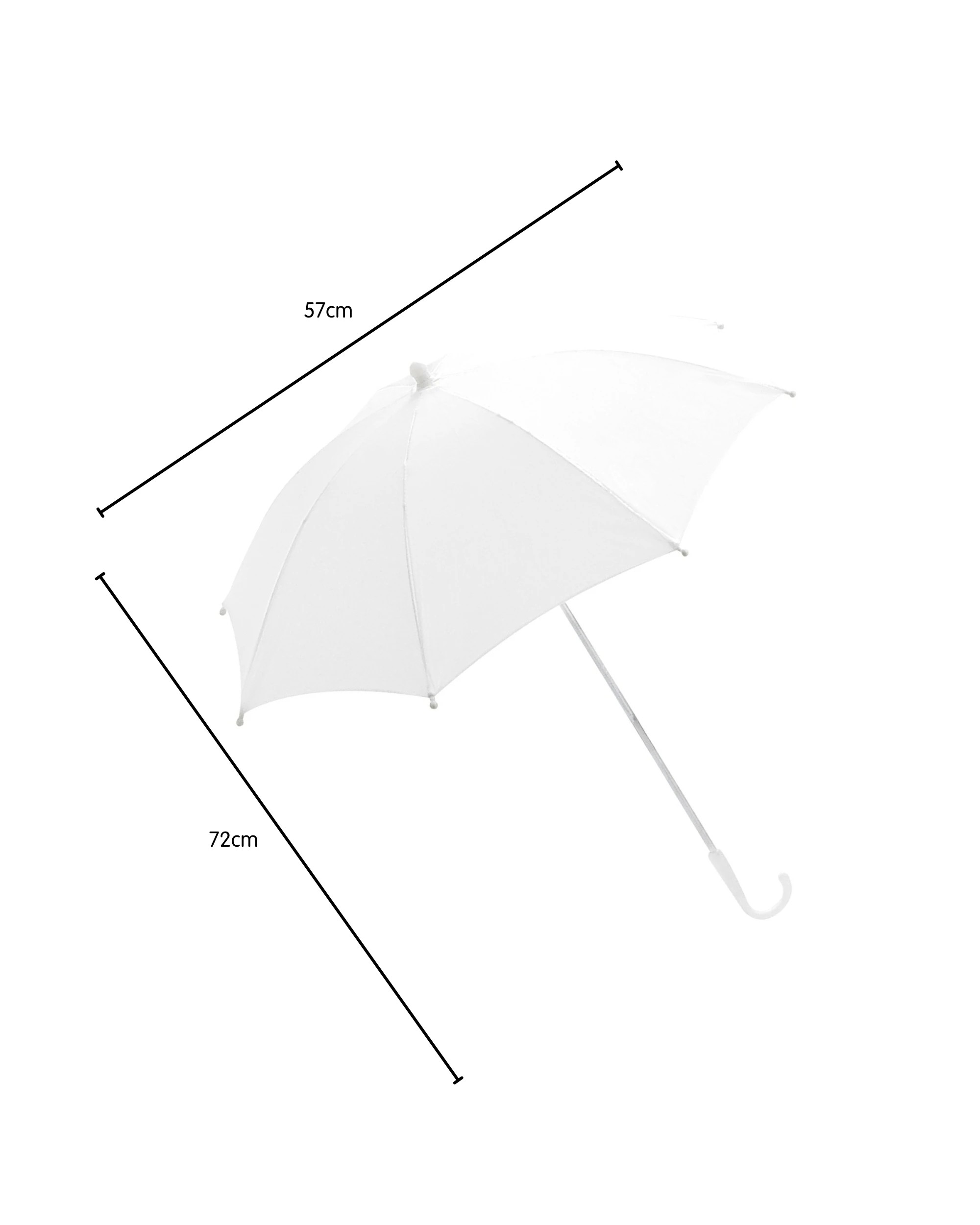 2 Widmann Small Plain Parasol Umbrella - One Size - White, 2 of 3