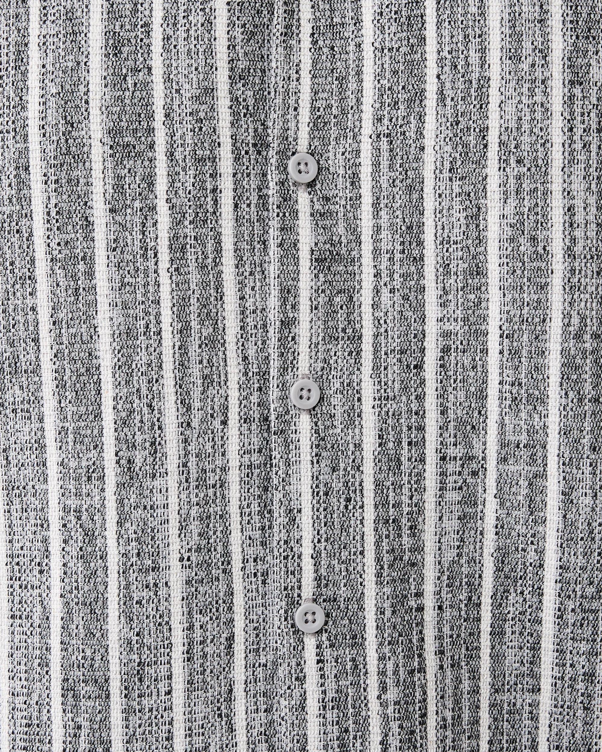 6 Short Sleeve Textured Stripe Shirt Gry Smoke, 6 of 6