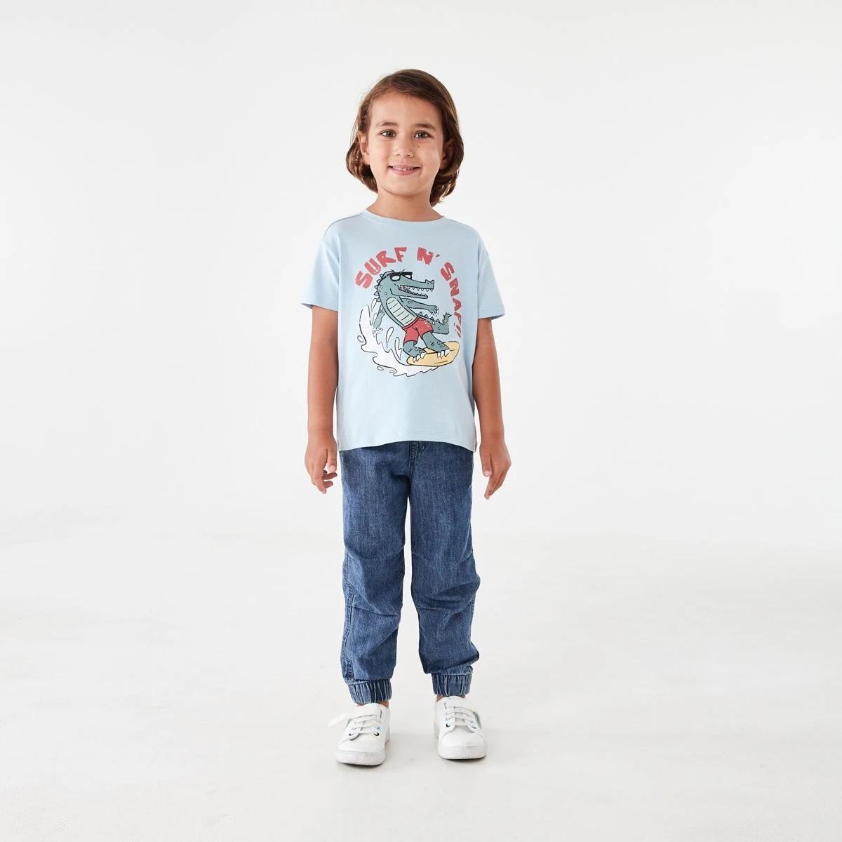 5 Chest Print T-shirt Blu Surf, 5 of 8