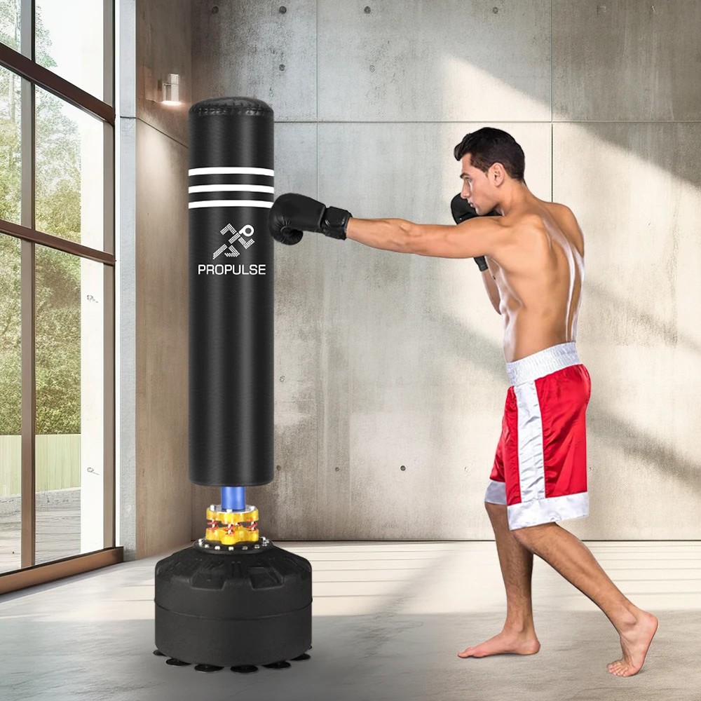 3 Propulse Boxing Punching Bag Free Standing Speed Bag Adults Kick Training 176cm - Black, 3 of 3
