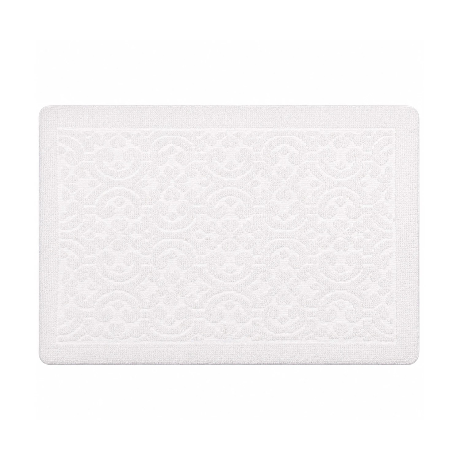 1 La Grace Home Alice Cushioned Textured Memory Foam Bathmat - White, 1 of 5