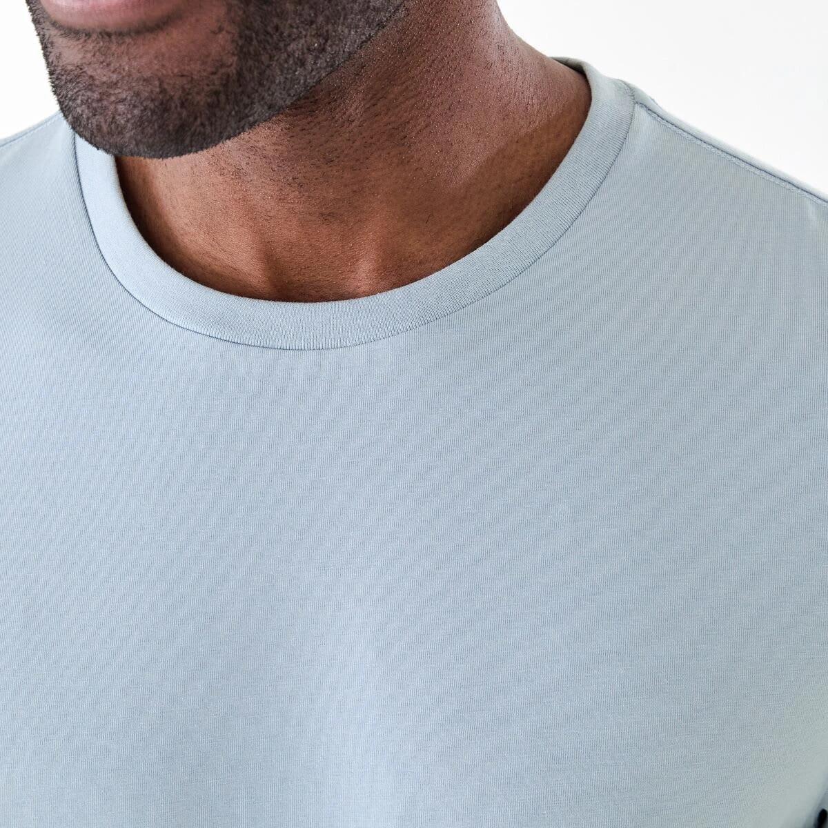 5 Short Sleeve Cotton Elastane Top FOG BLUE, 5 of 6