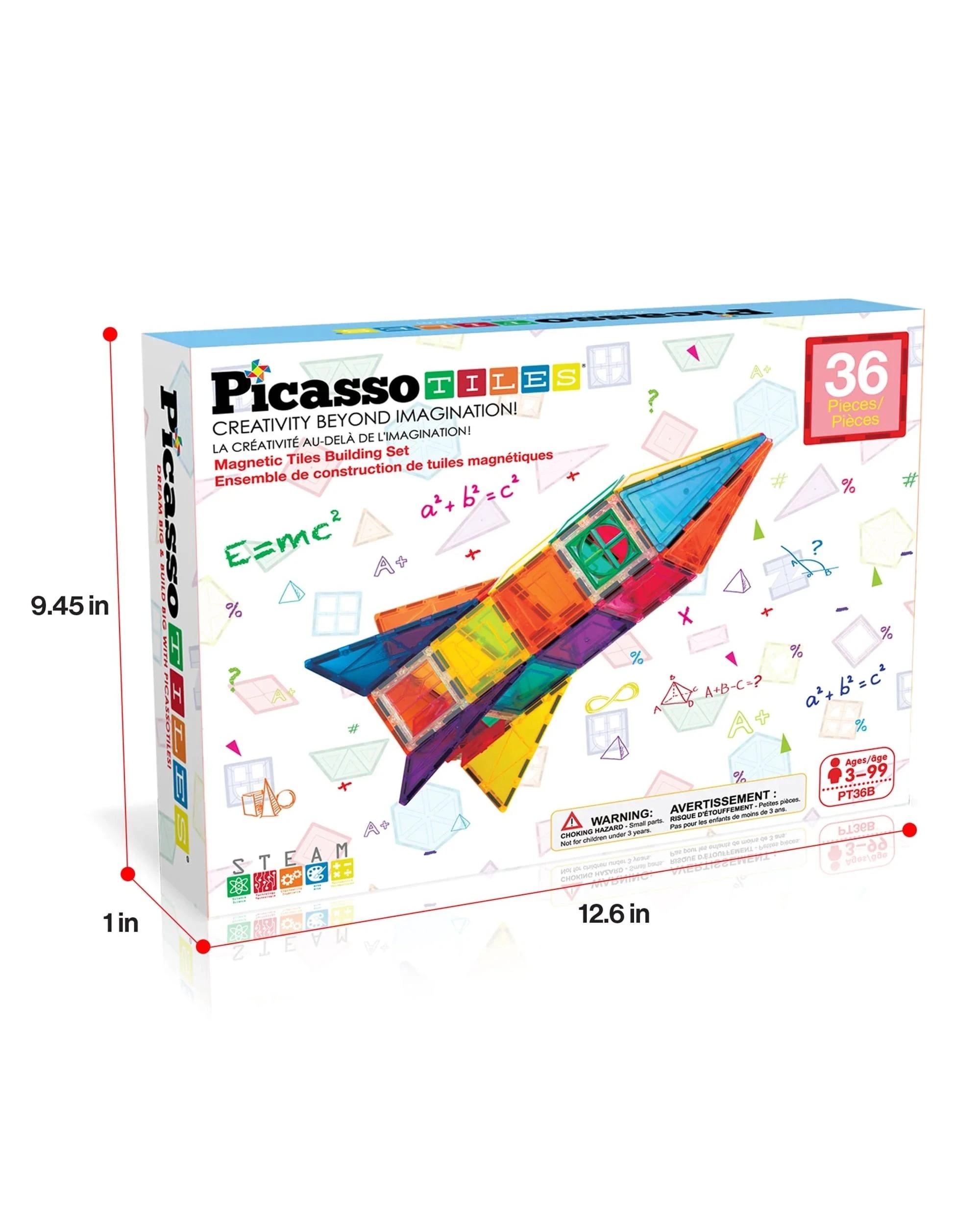 9 PicassoTiles Magnetic Tile Rocket Ship Building Set 36 Pieces, 9 of 9