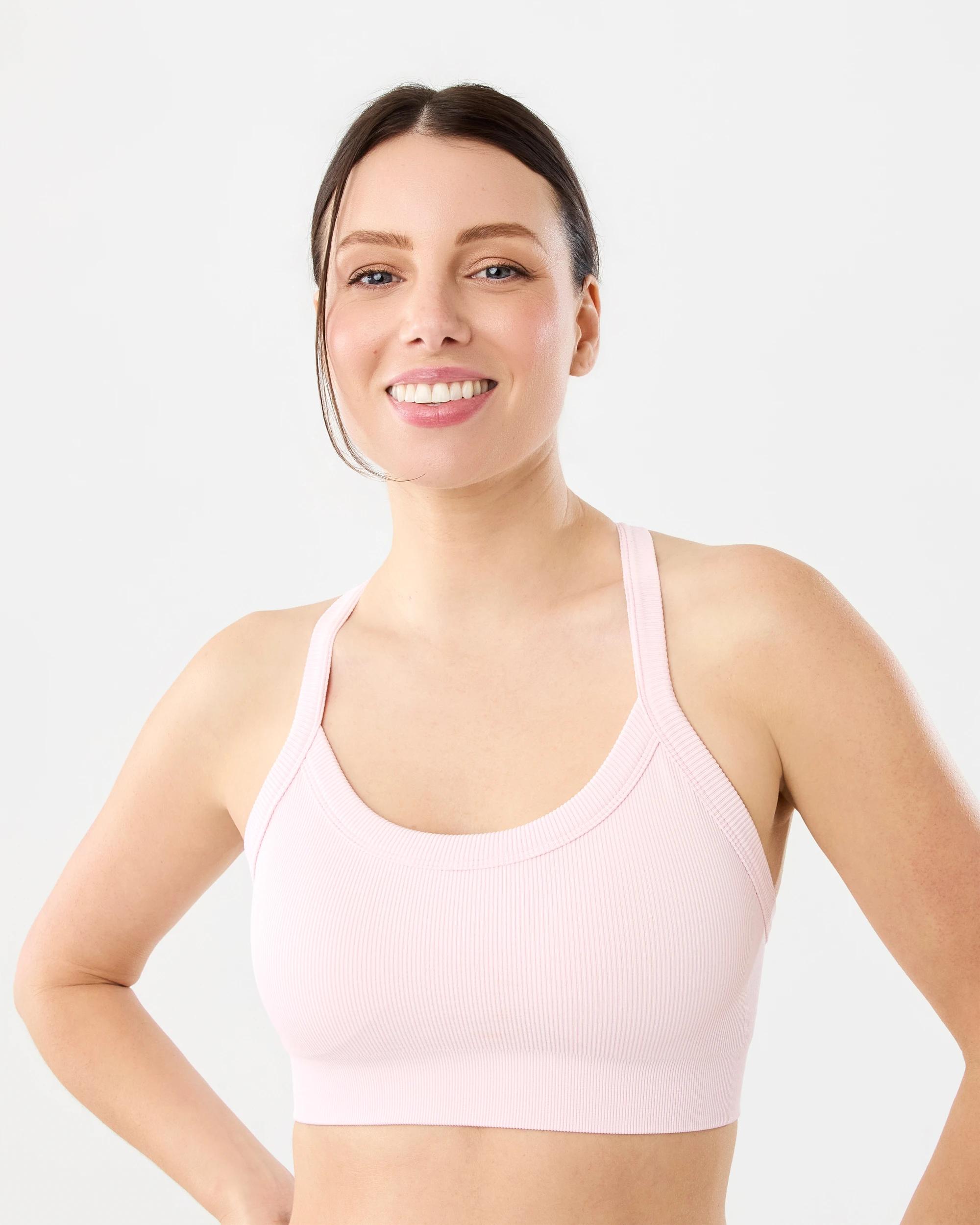 1 Active Womens Seamfree Support Crop Top Aura Pink, 1 of 8