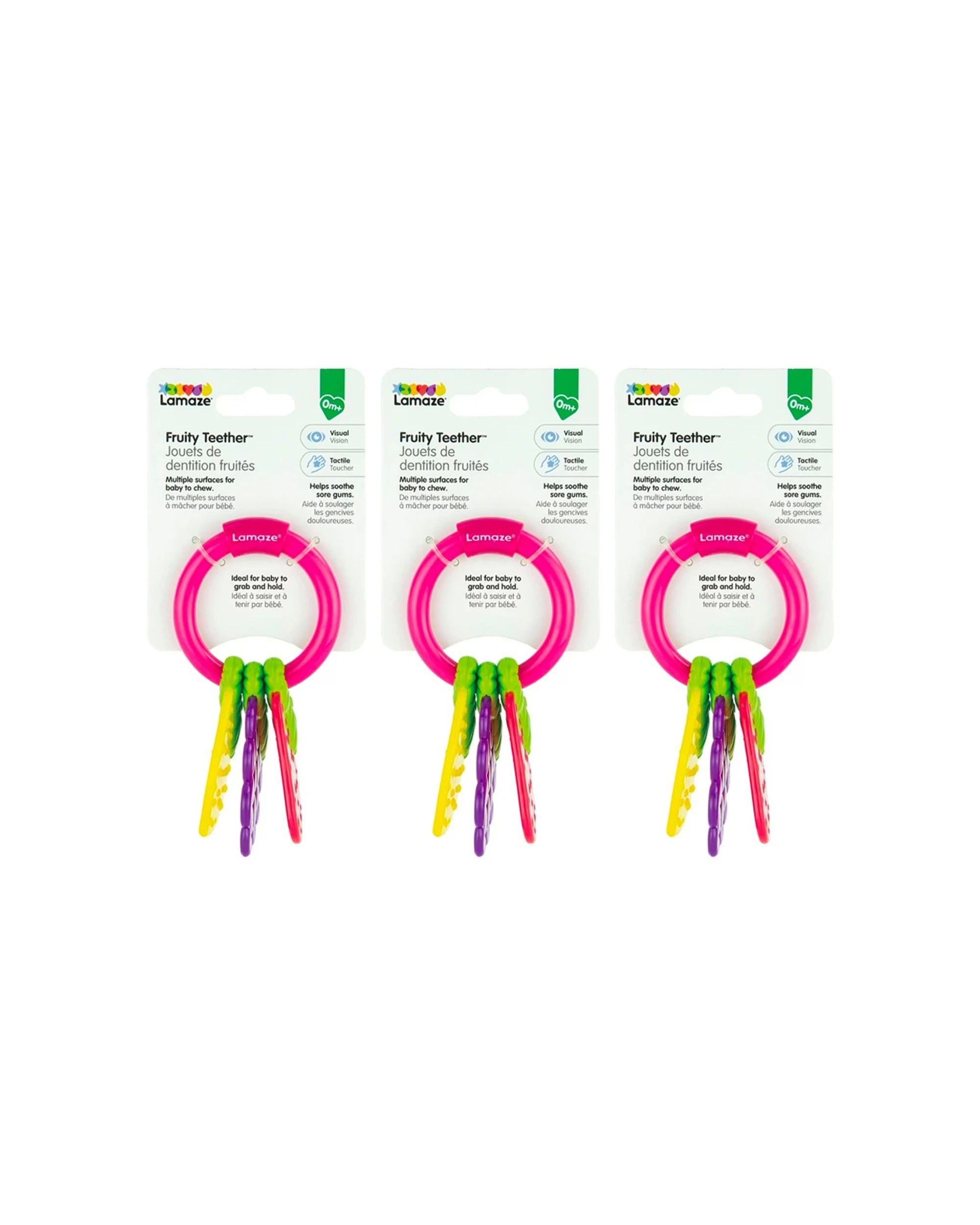 1 Lamaze 3PK Fruity Teething Teether Toddler Sleeping Newborn Baby - Multi, 1 of 4