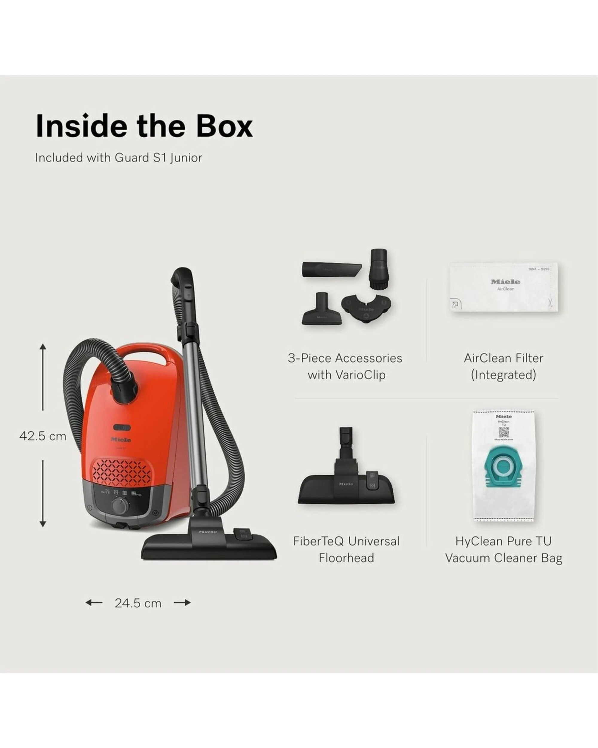 4 Miele Guard S1 Junior Bagged Vacuum Cleaner-Terra Red-, 4 of 5