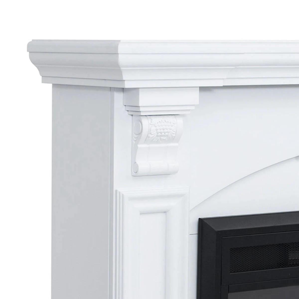 2 Moda Living Cove Electric Fireplace Heater White Mantel Suite with Moonlight Insert - White, 2 of 6