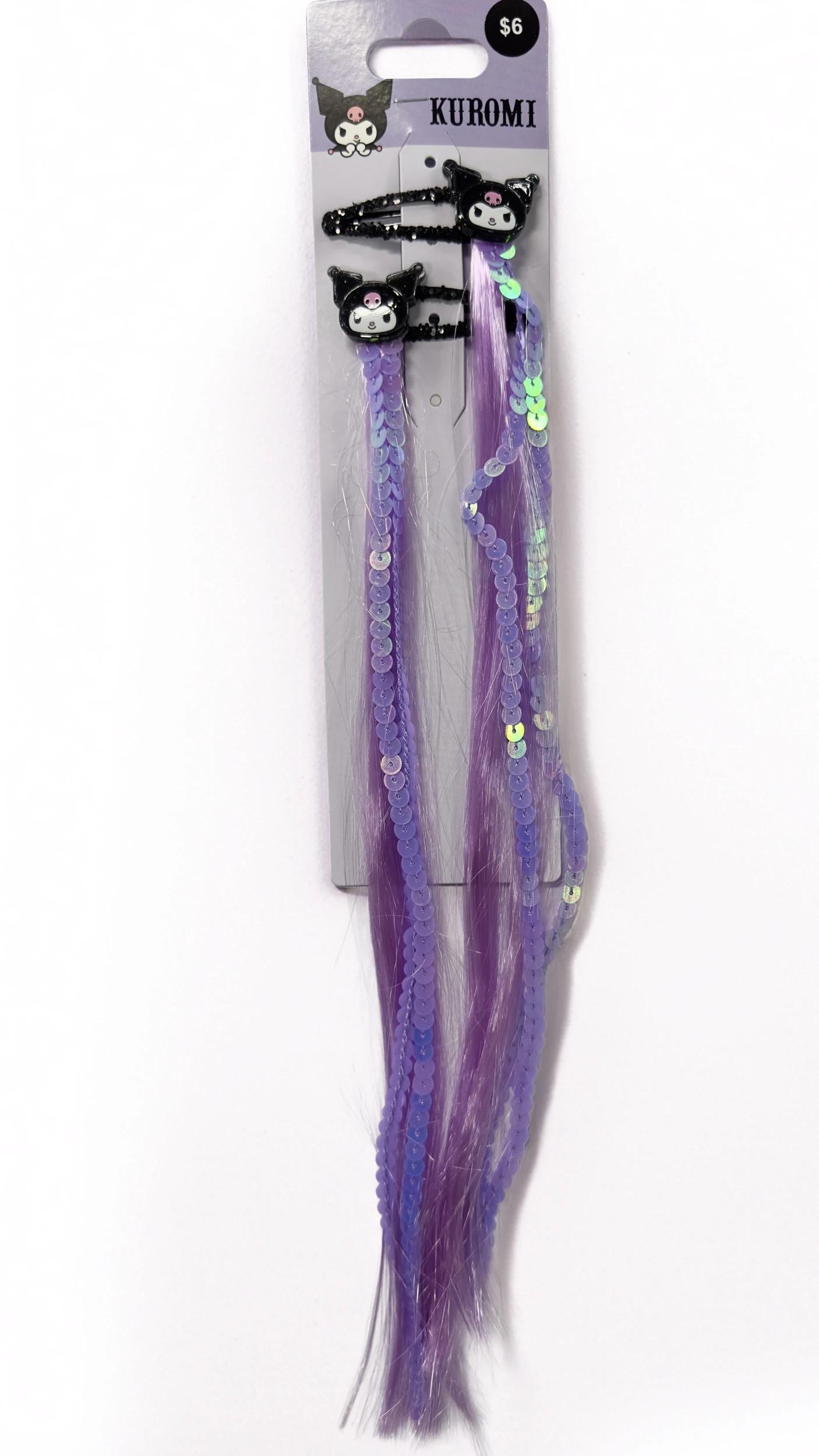 1 2 Pack Purple Kuromi License Hair Extension Clips Kuromi, 1 of 3