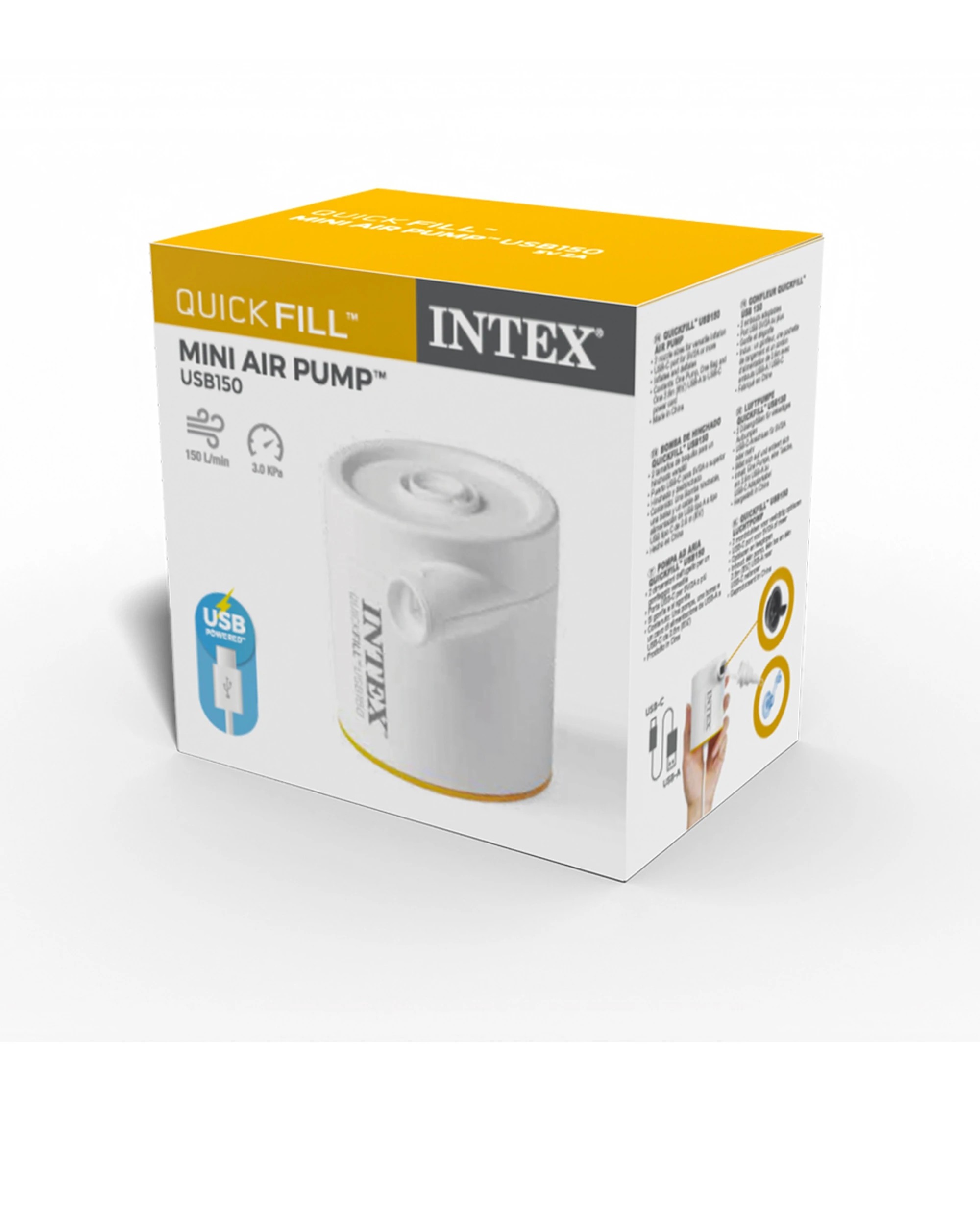 2 Intex 2PK Quickfill Electric USB Powered Portable Mini Air Pump USB150 - Multi, 2 of 5