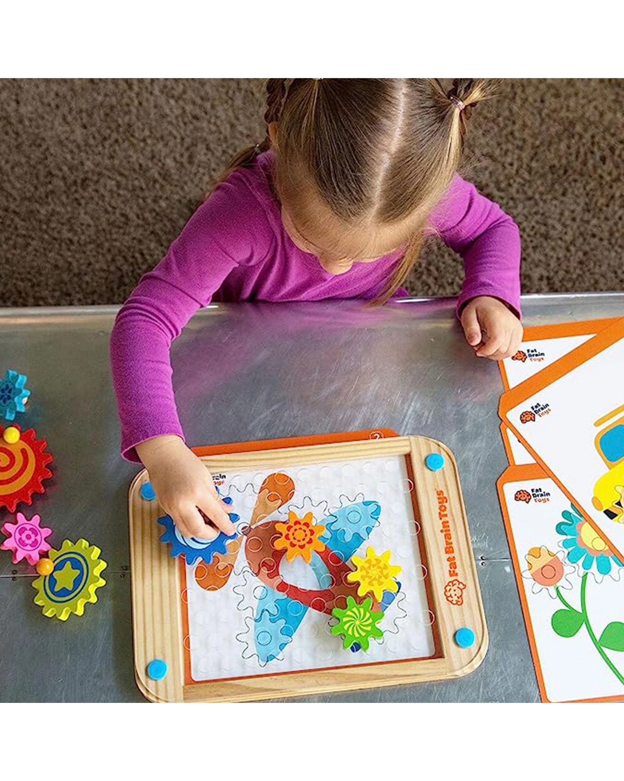 2 Fat Brain Toy Co. Go Go Gears Wooden Gear Puzzle Educational - Multi, 2 of 2