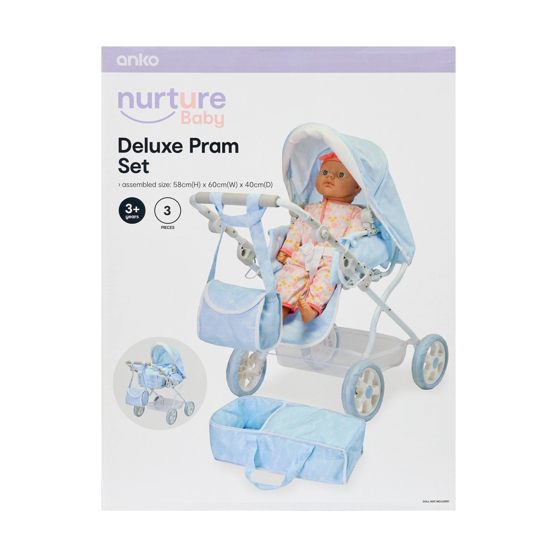 9 4 Piece Deluxe Toy Pram and Bag Set, 9 of 9