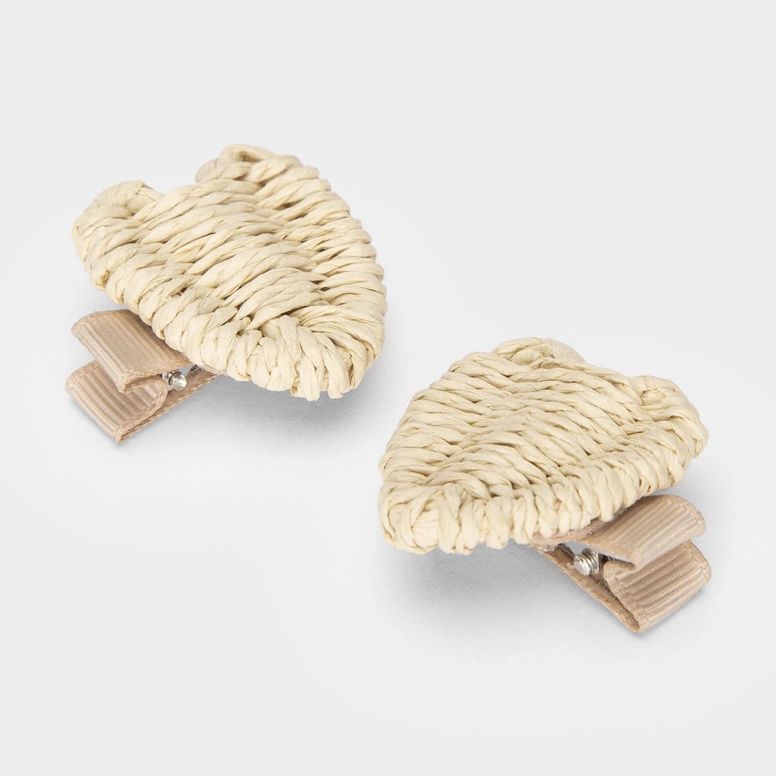 3 2 Pack Natural Hearts Snap Hair Clips, 3 of 4