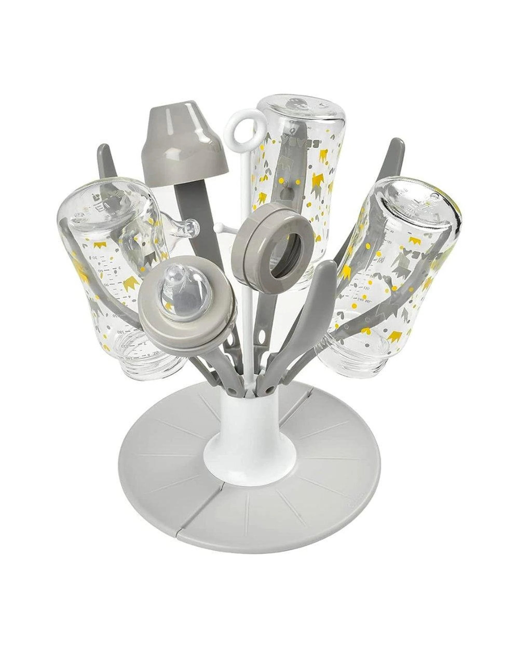 1 Beaba Flower Foldable Draining Rack Grey  Bottles Feeding Cups, 1 of 5