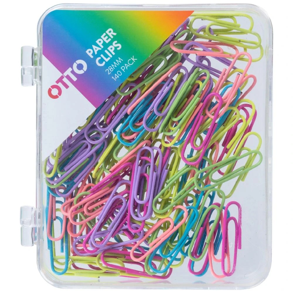 1 Otto Paper Clips 28mm Assorted 140 Pack, 1 of 3