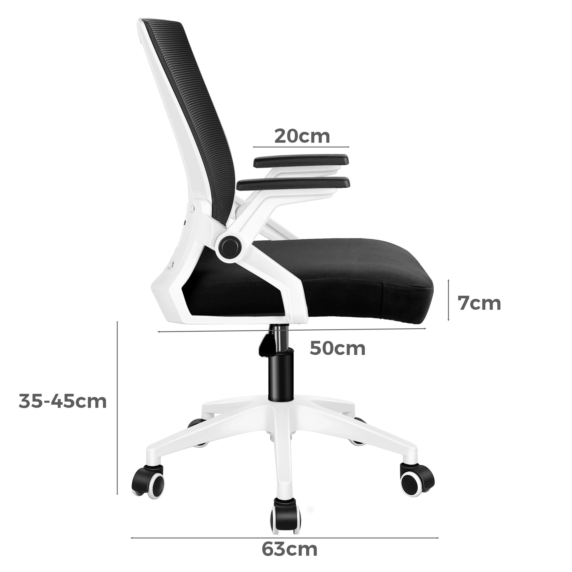 5 Alfordson Mesh Office Chair Executive Computer Fabric Gaming Racing Work Seat - White Black, 5 of 10