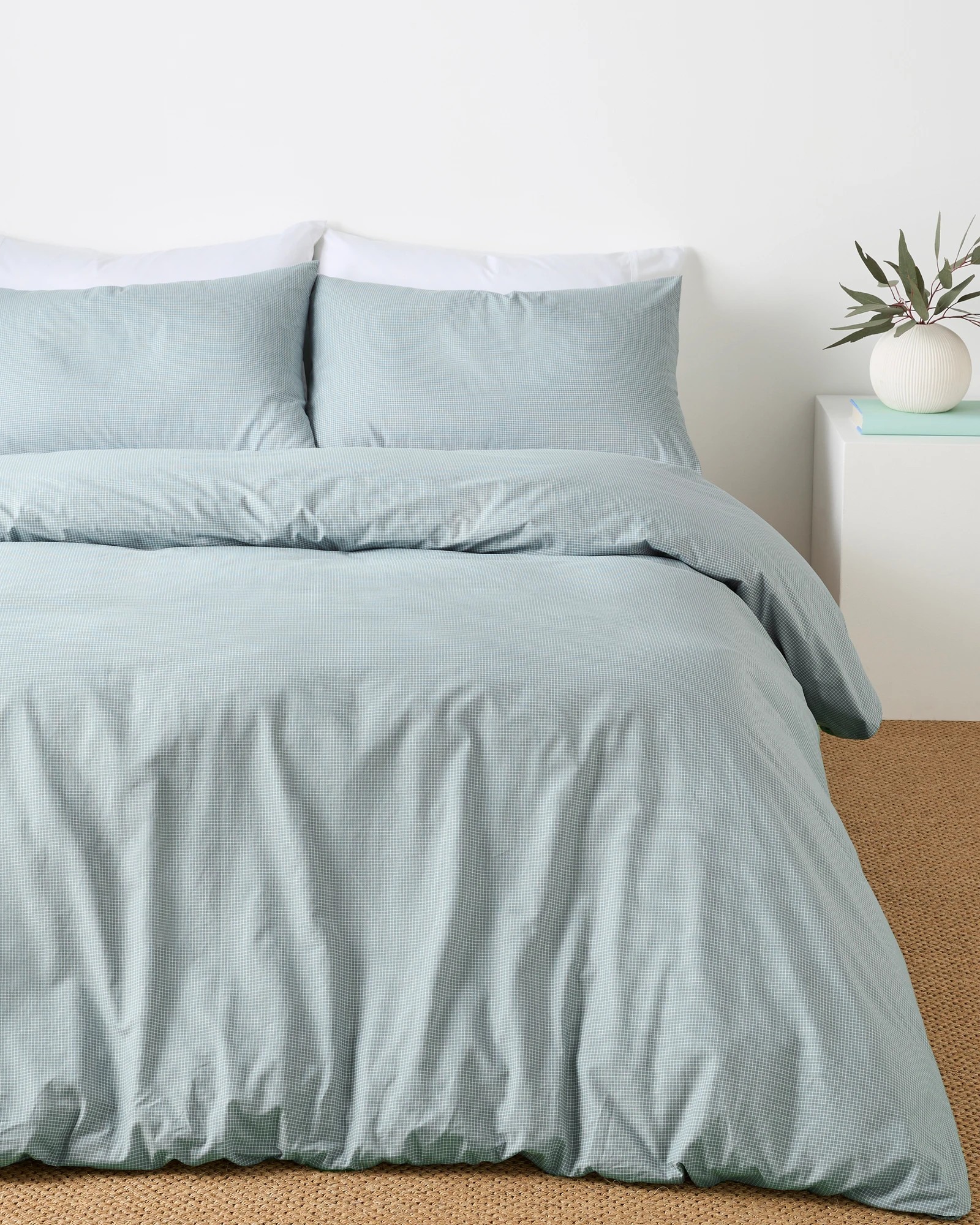 1 Target Harlow Mini Grid Cotton Quilt Cover Set - King Bed - Green, 1 of 3