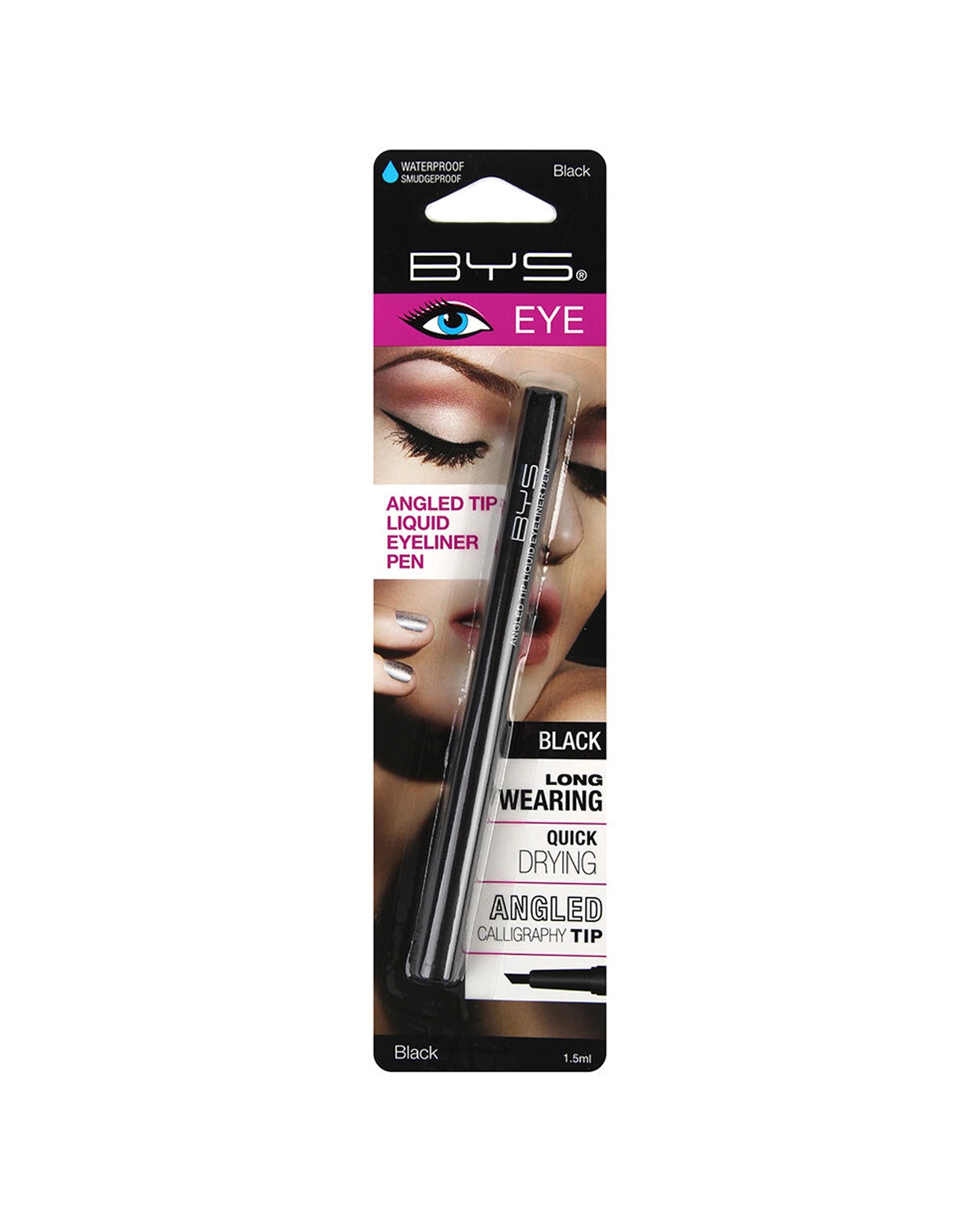 2 BYS Angled Tip Liquid Eyeliner Pen 3PK 1.5ml Quick Dry - Black, 2 of 2