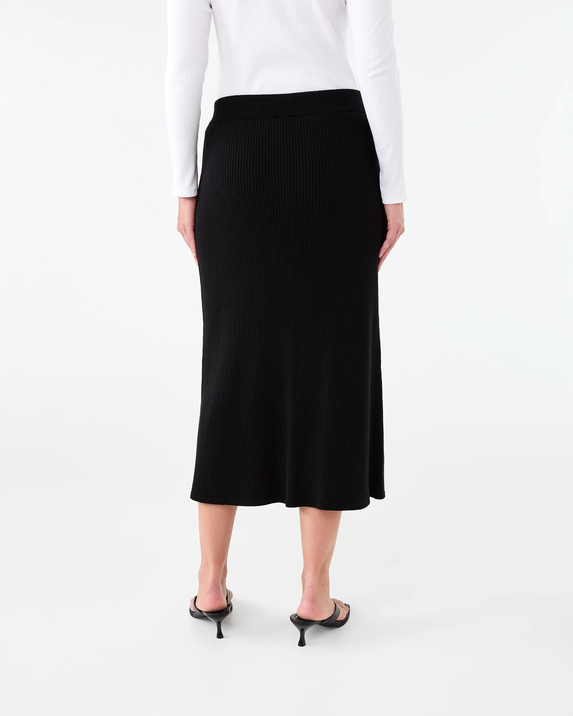 3 Rib True Knit Skirt Black, 3 of 4
