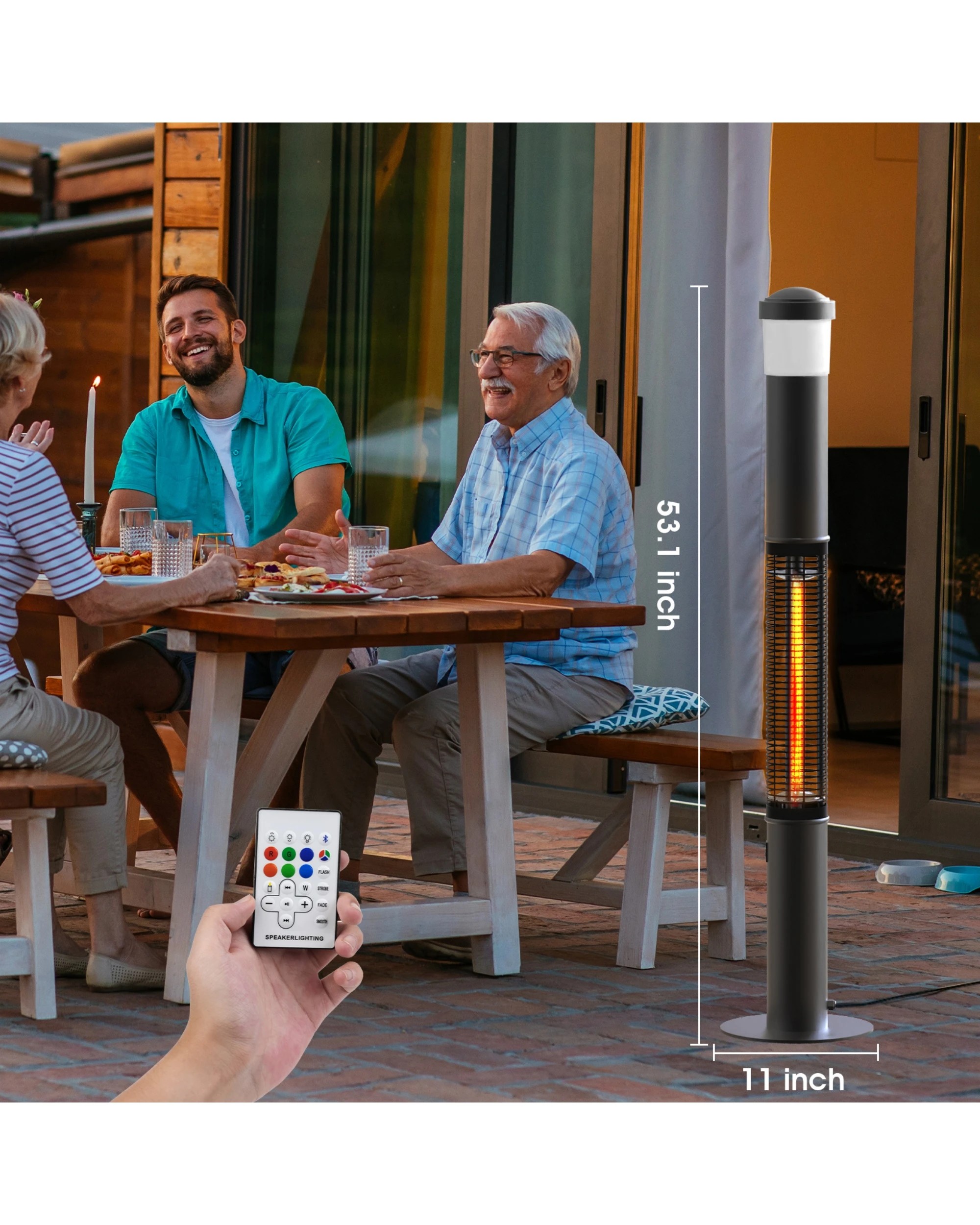 5 Advwin Infrared Heater with Bluetooth Speaker - Black, 5 of 7