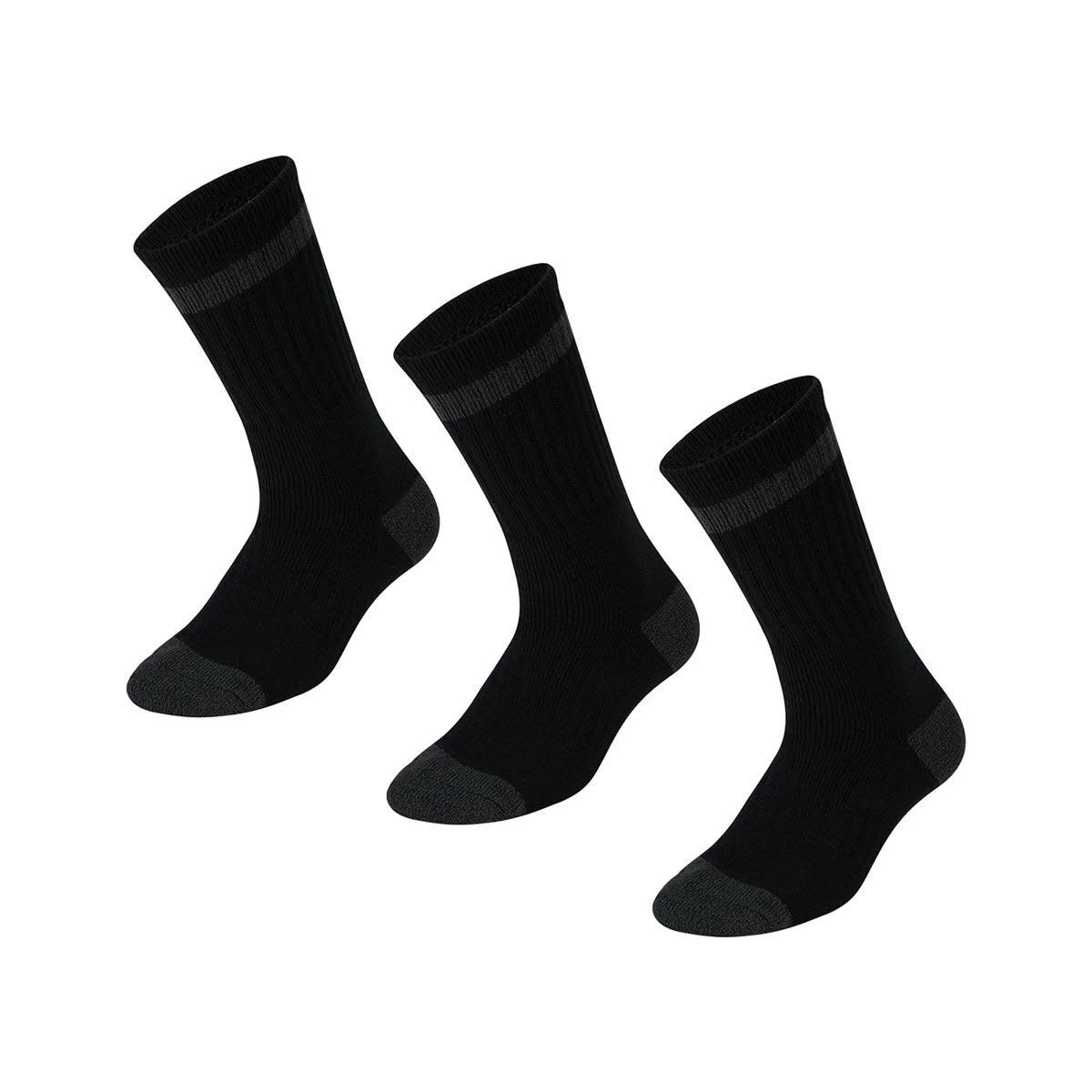 1 3 Pack Heavy Duty Work Socks BLACK CHARCOAL, 1 of 3