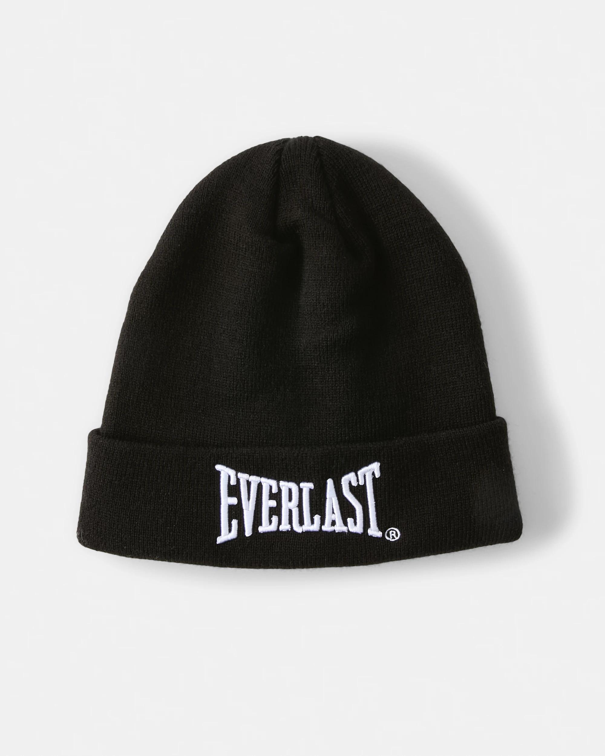 1 Everlast Mens Embroidery Beanie Black, 1 of 3