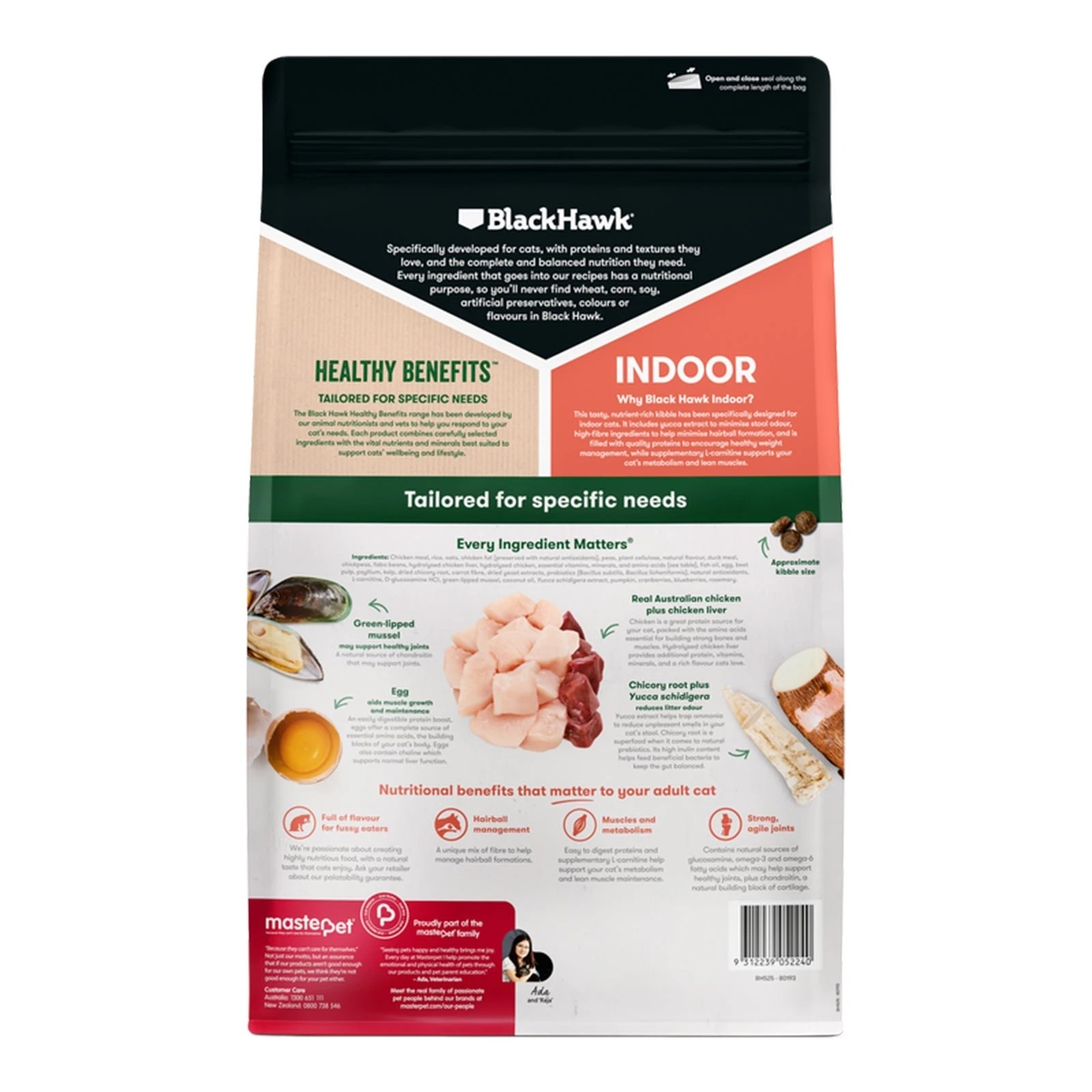 2 Black Hawk Healthy Benefits Indoor Chicken Dry Cat Food 4kg, 2 of 2
