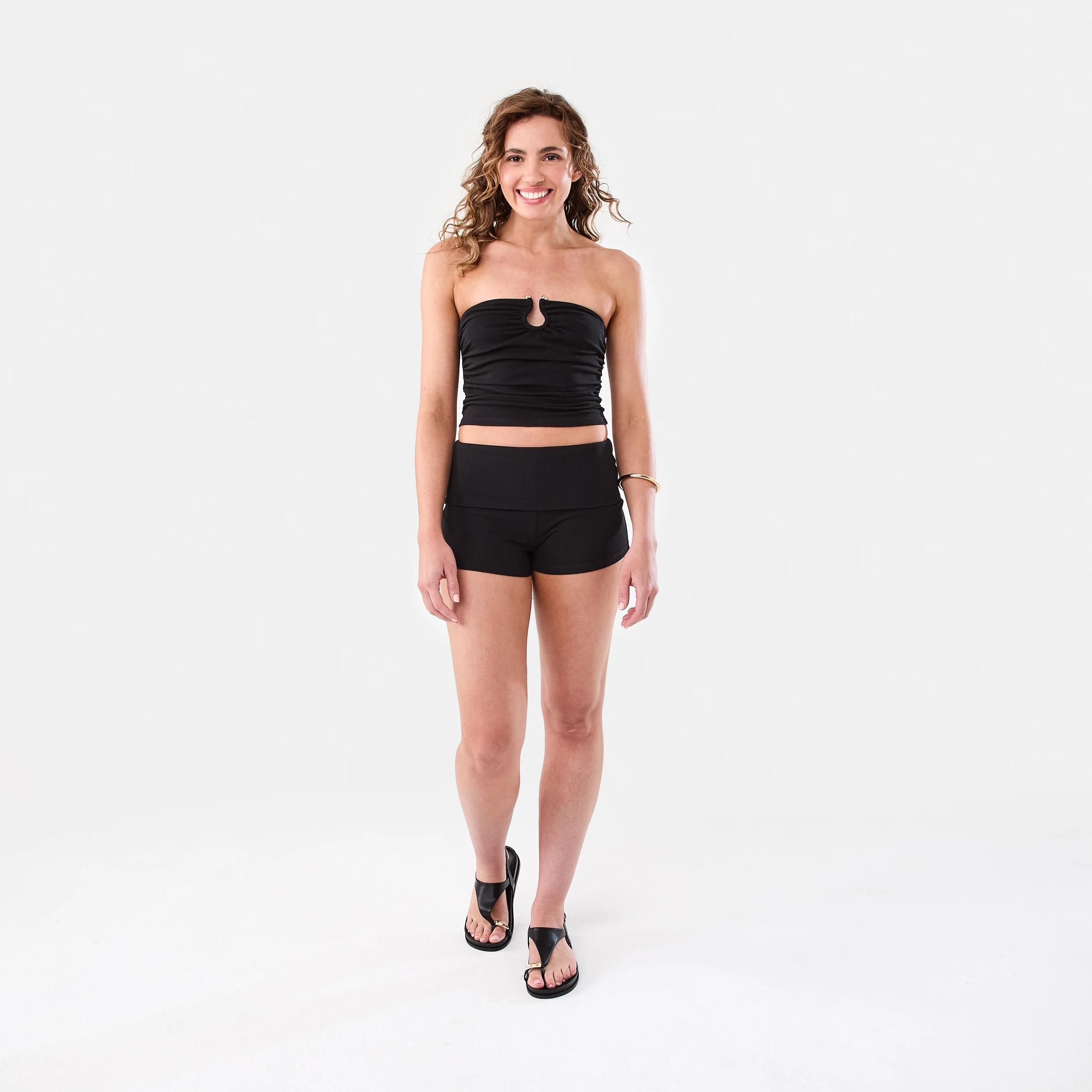 2 Sleeveless Trim Detail Tube Top Black, 2 of 8
