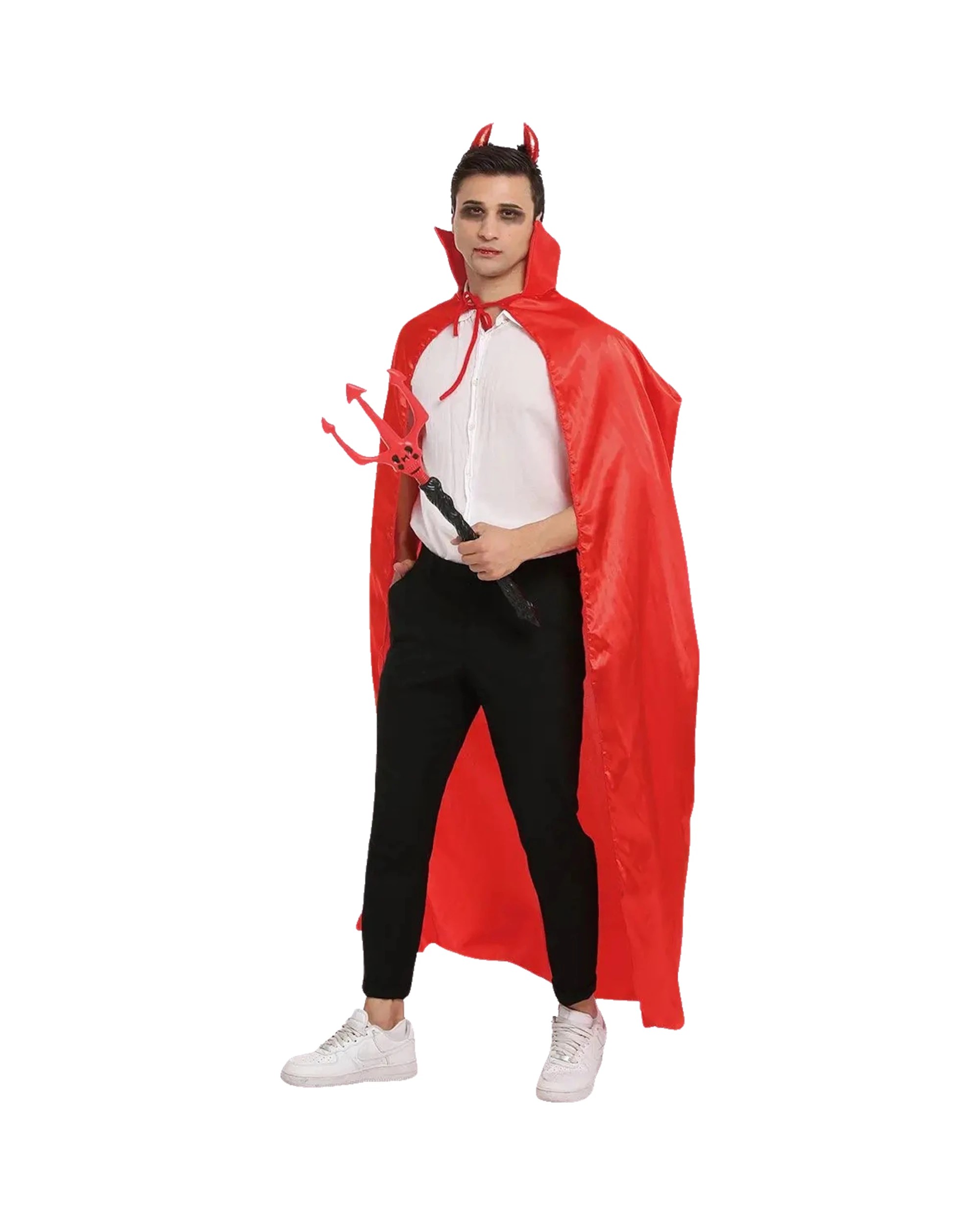 1 Party Planet Adult Devil Cape - One Size - Red, 1 of 3