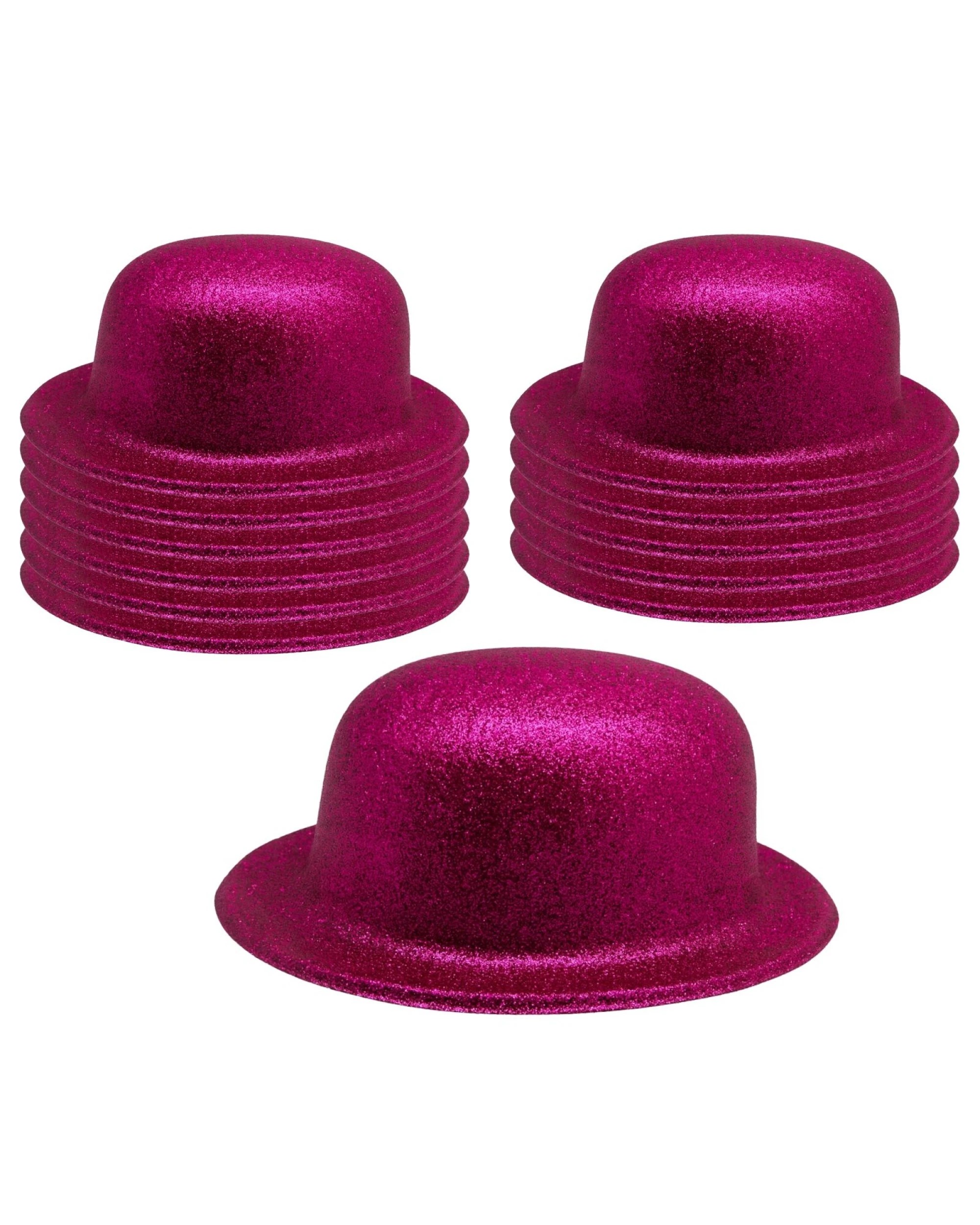 1 BR Costumes Glitter Bowler Hat Party Costume Accessory - Bulk Pack of 12, 1 of 3