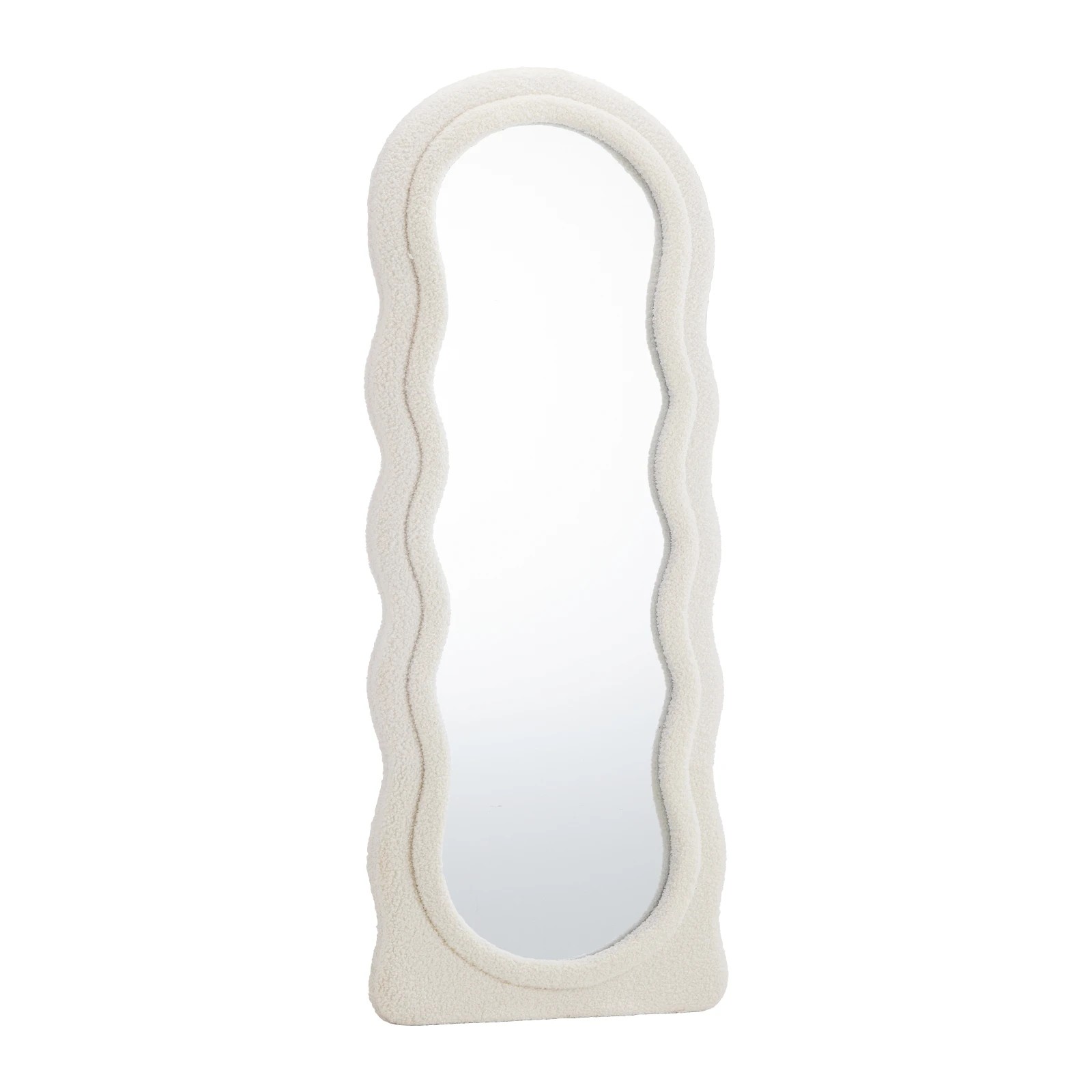 1 Oikiture Full Length Mirror 160cm Boucle Floor Standing Mirrors Dressing Makeup
 - White, 1 of 9