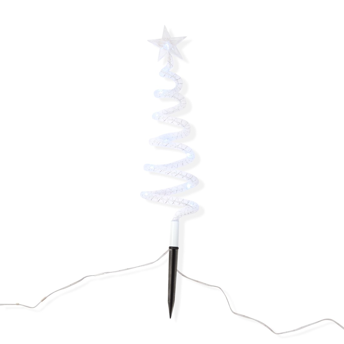 5 4 Pack Solar LED Light Up Swirl Tree Stakes, 5 of 10