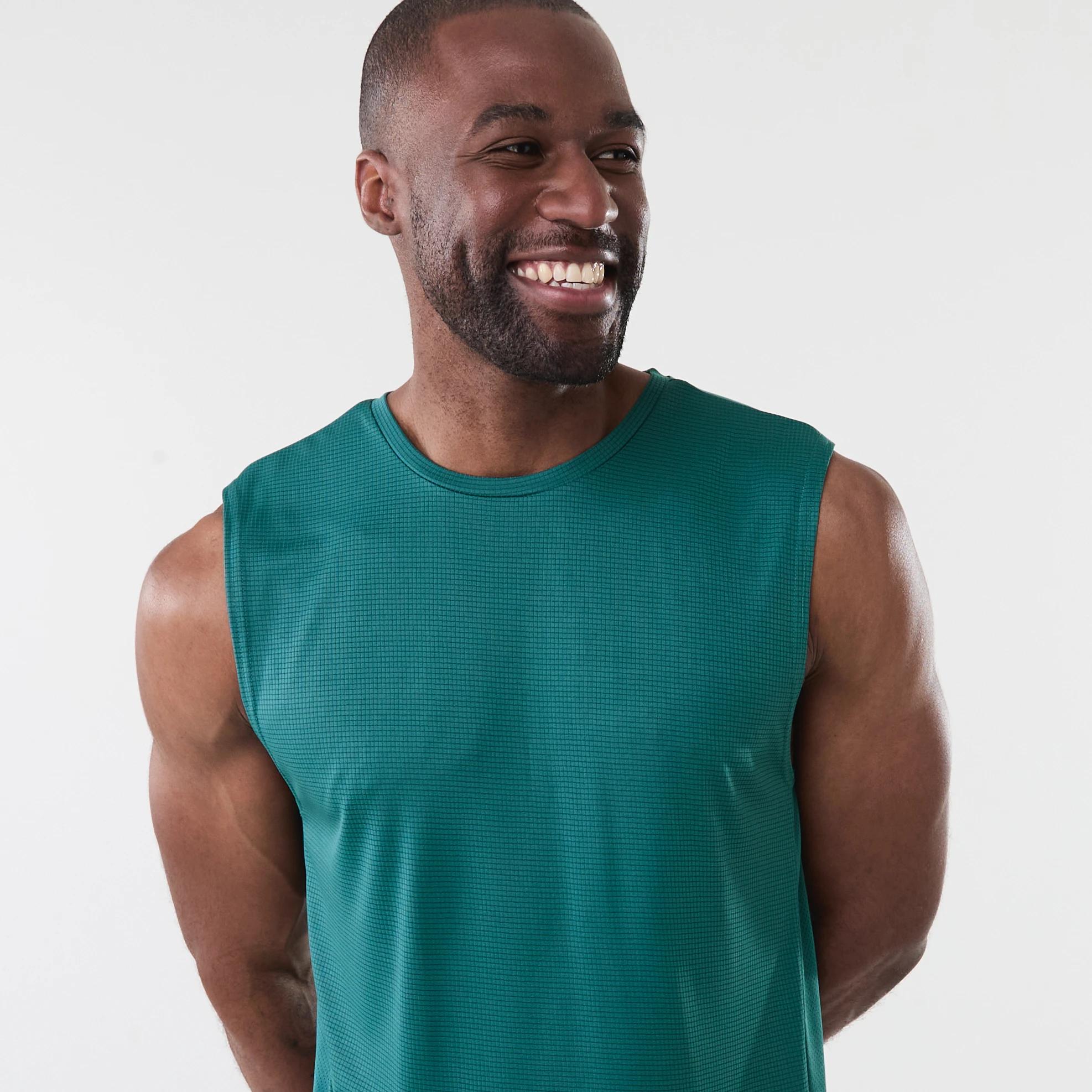 4 Active Mens Performance Muscle MISTY GREEN, 4 of 7