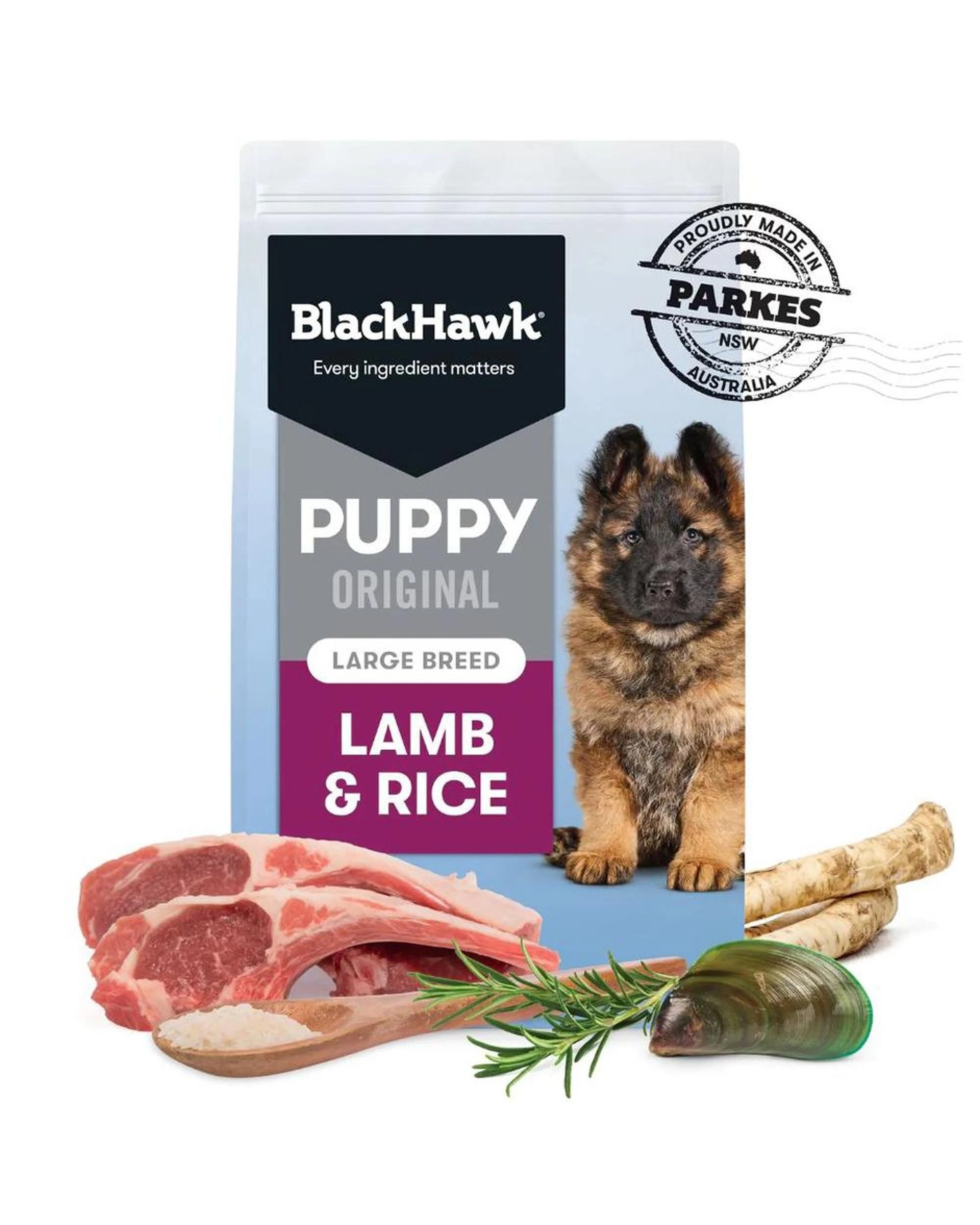 3 Black Hawk Puppy Large Breed Original Dry Dog Food Lamb & Rice 20kg, 3 of 9